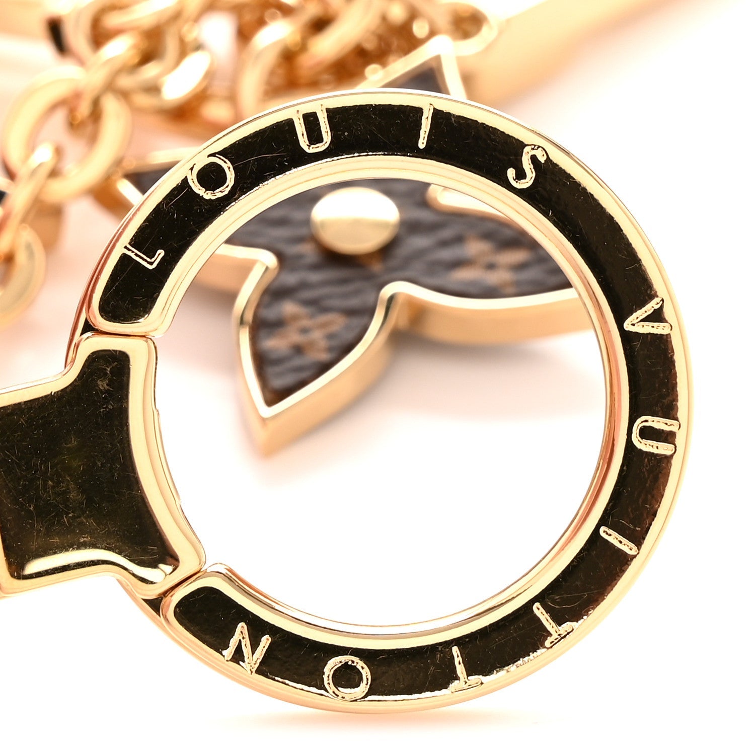 Monogram Spring Street Bag Charm Key Holder Gold