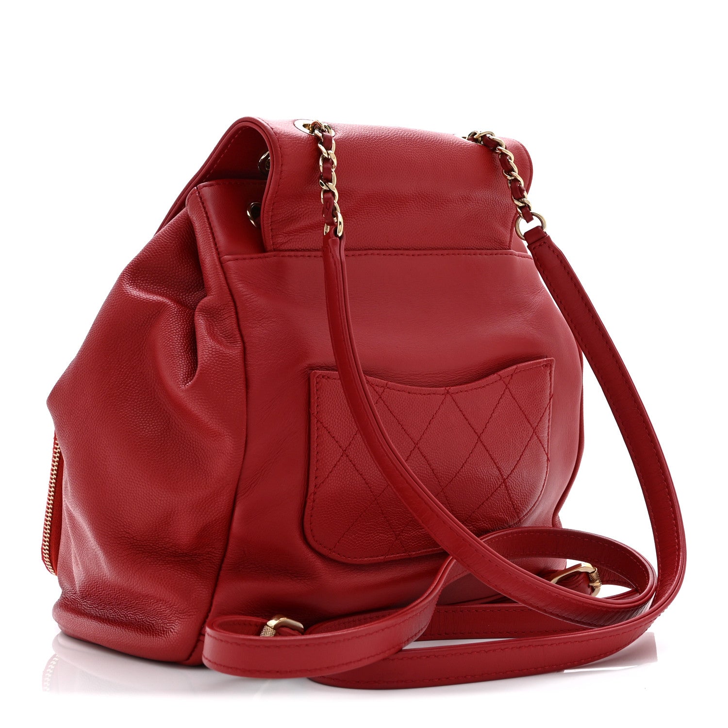 Caviar Quilted Business Affinity Backpack Fuchsia
