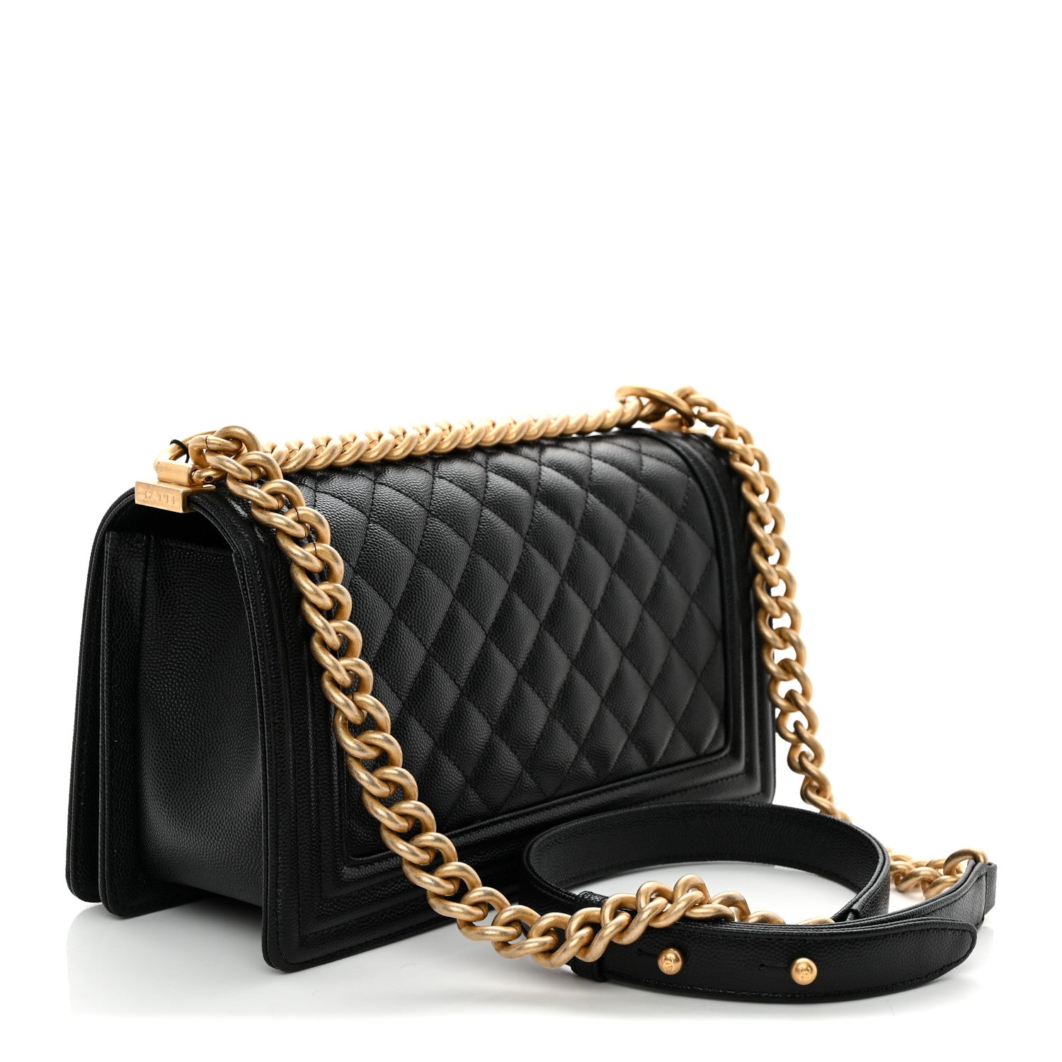 Caviar Quilted Medium Boy Flap Black