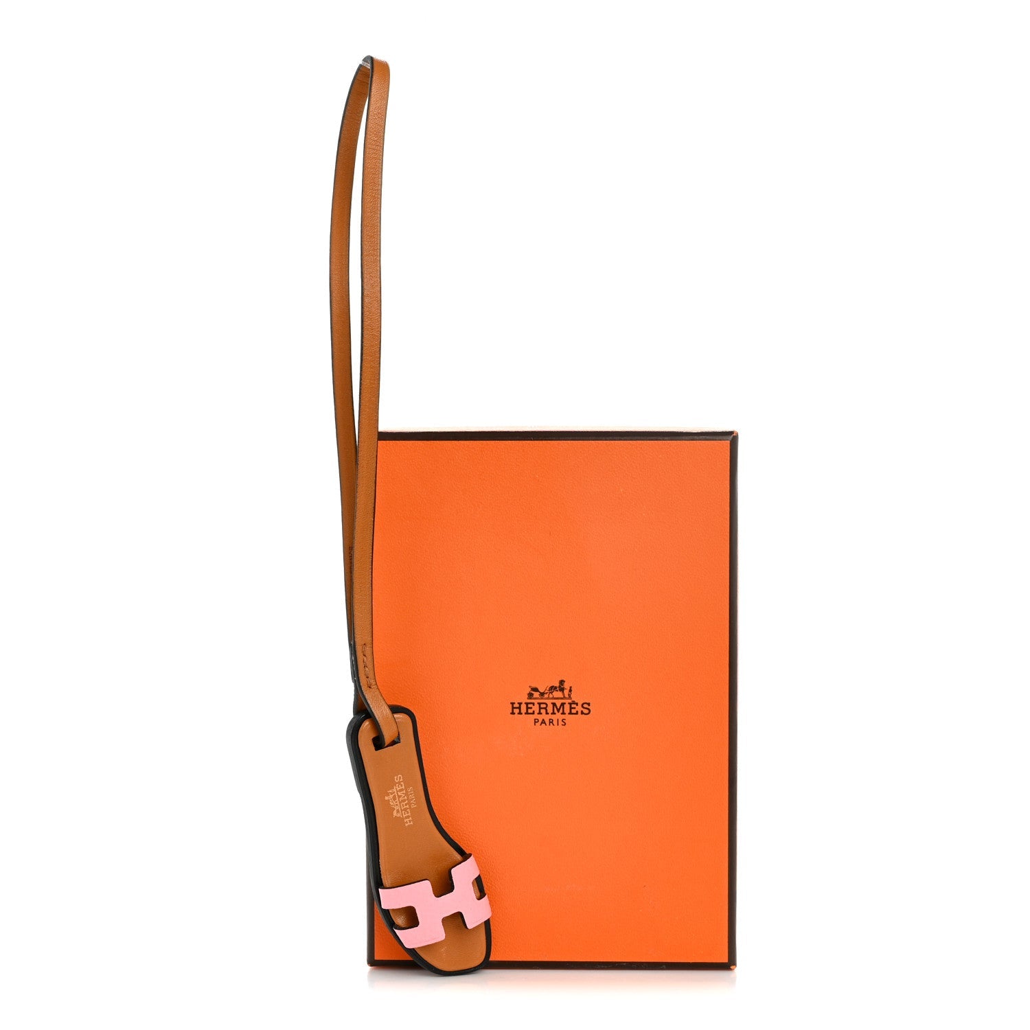 Epsom Butler Calfskin Hunter Oran Nano Bag Charm Rose Confetti Sable