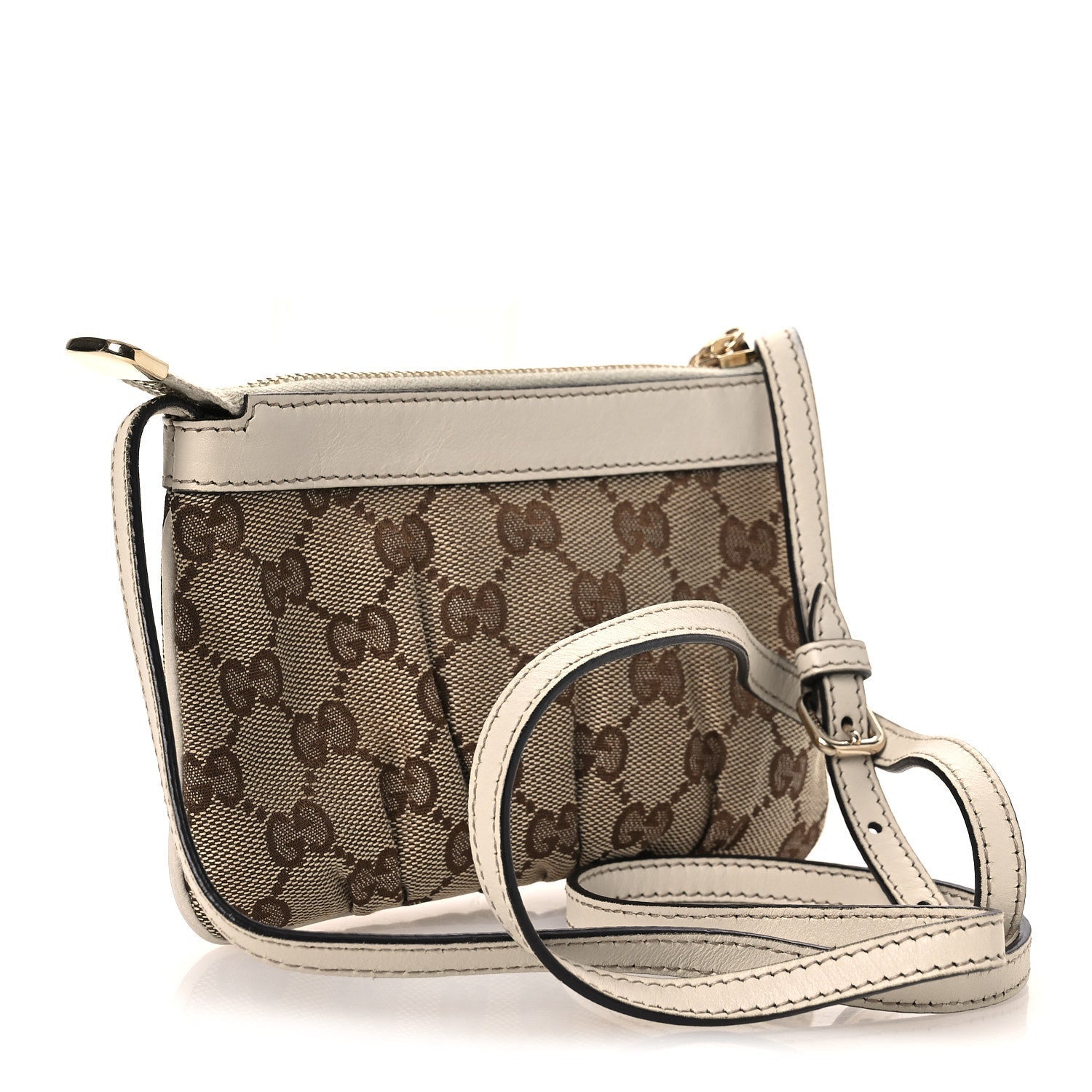 Monogram GG Heart Charm Crossbody Pochette White