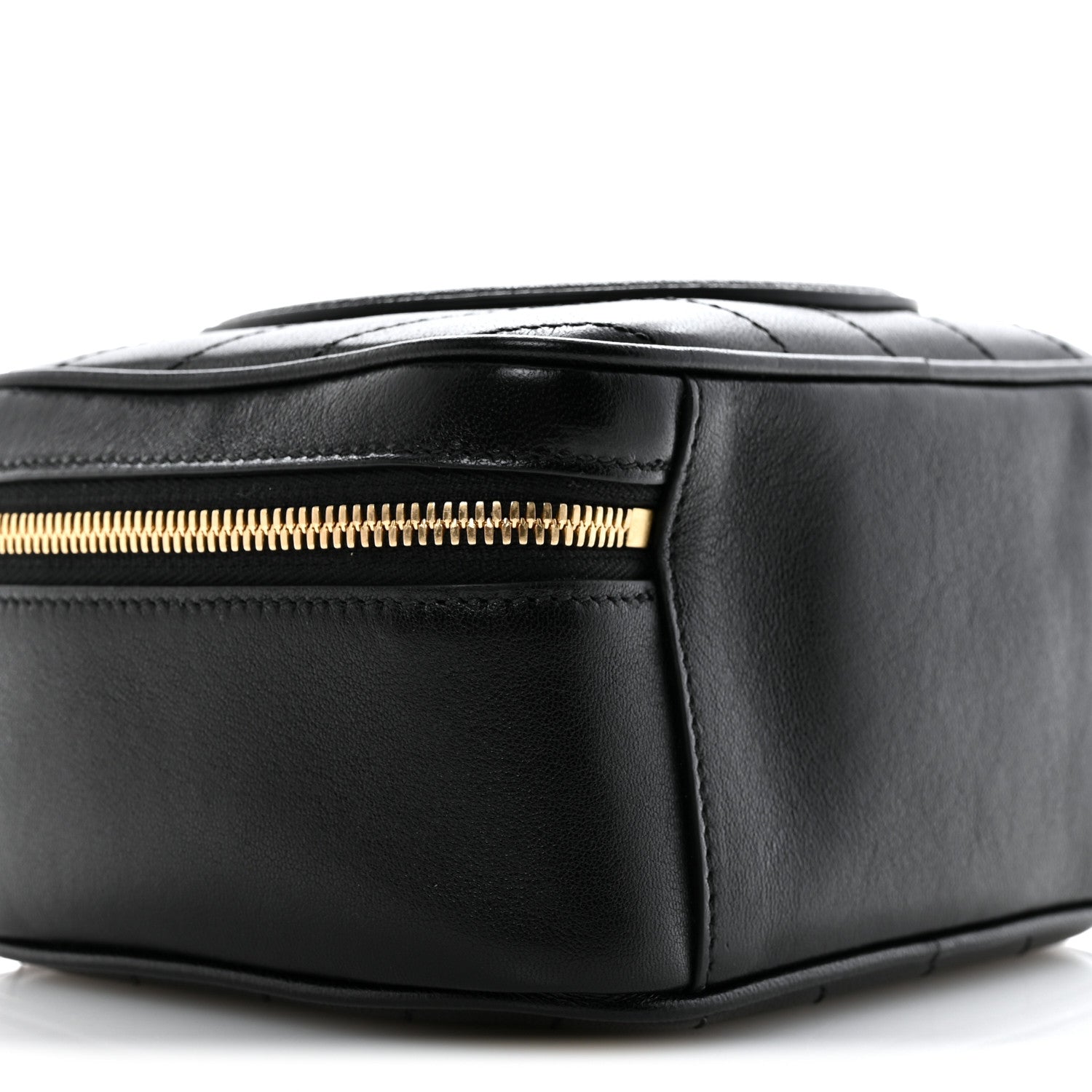 Sakai Be Green Calfskin Diagonal Stitched Blondie Top Handle Bag Black