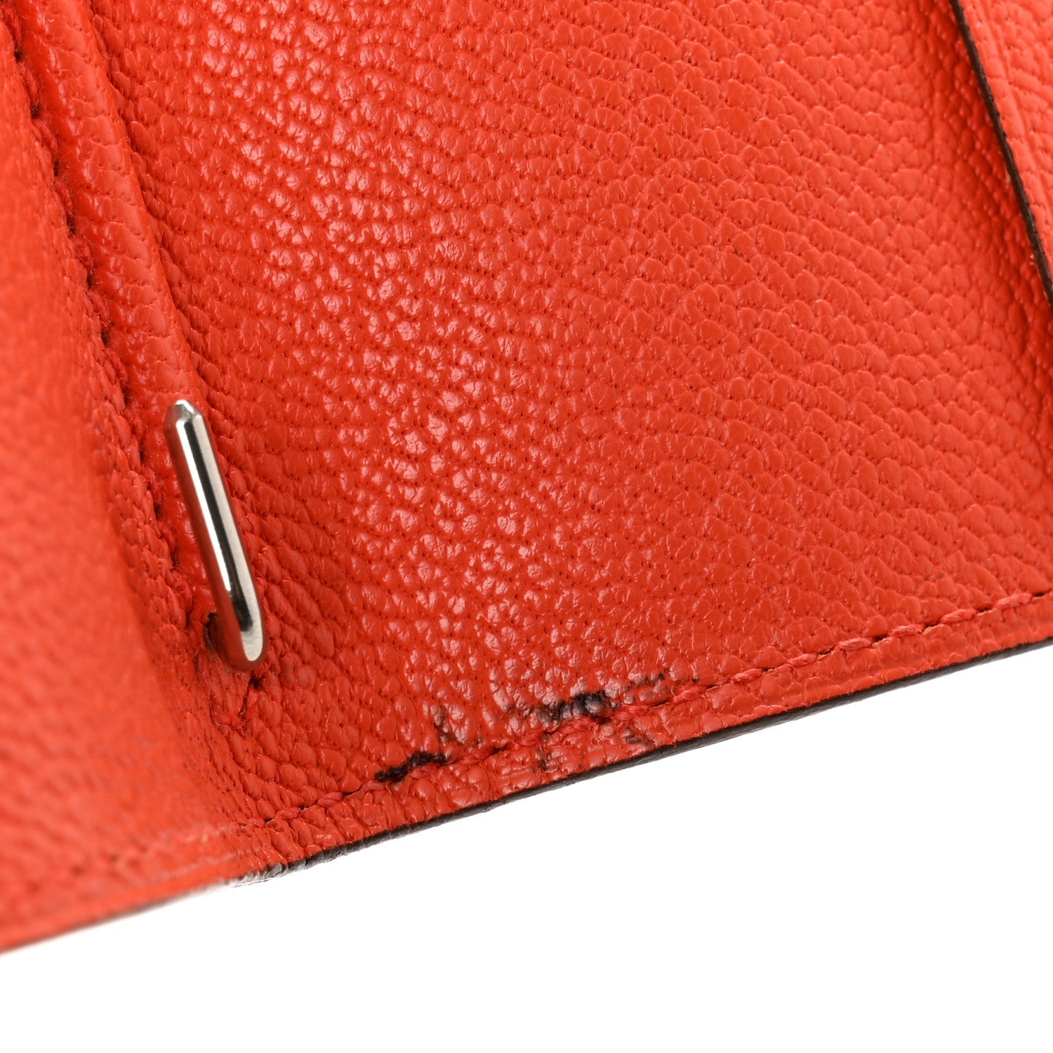 Chevre Mysore Bi-Color Globe Trotter Agenda Cover PM Rose Lipstick Orange Poppy
