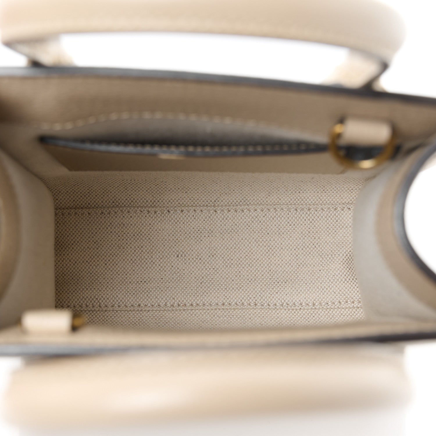 GG Supreme Monogram Textured Dollar Calfskin Mini Retro Interlocking G Tote Bag Beige Mystic White Oatmeal