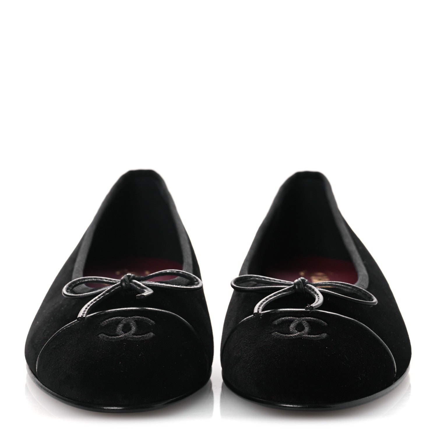 Velvet Cap Toe Ballerina Flats 40 Black