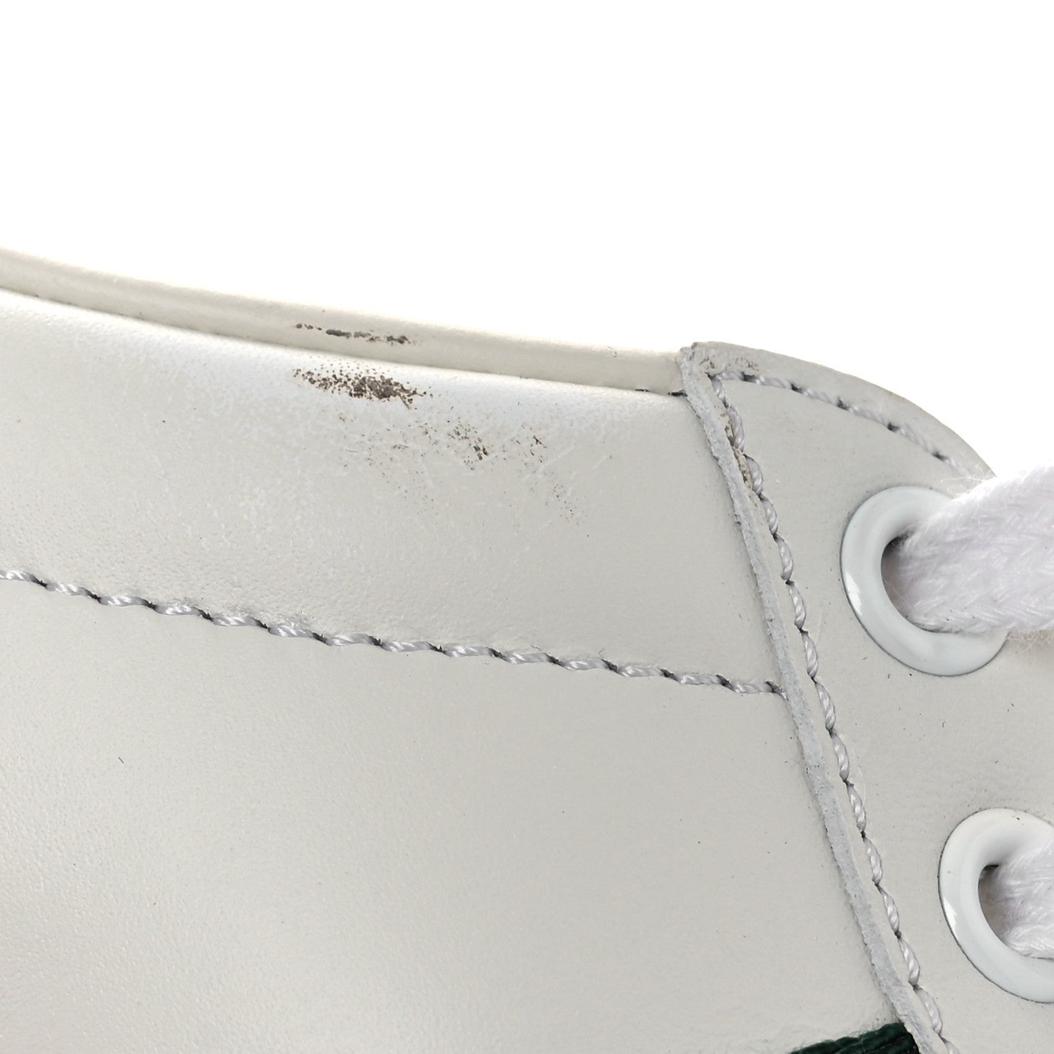 Calfskin Ayers Bee Embroidered Womens Ace Sneakers 36 White Green