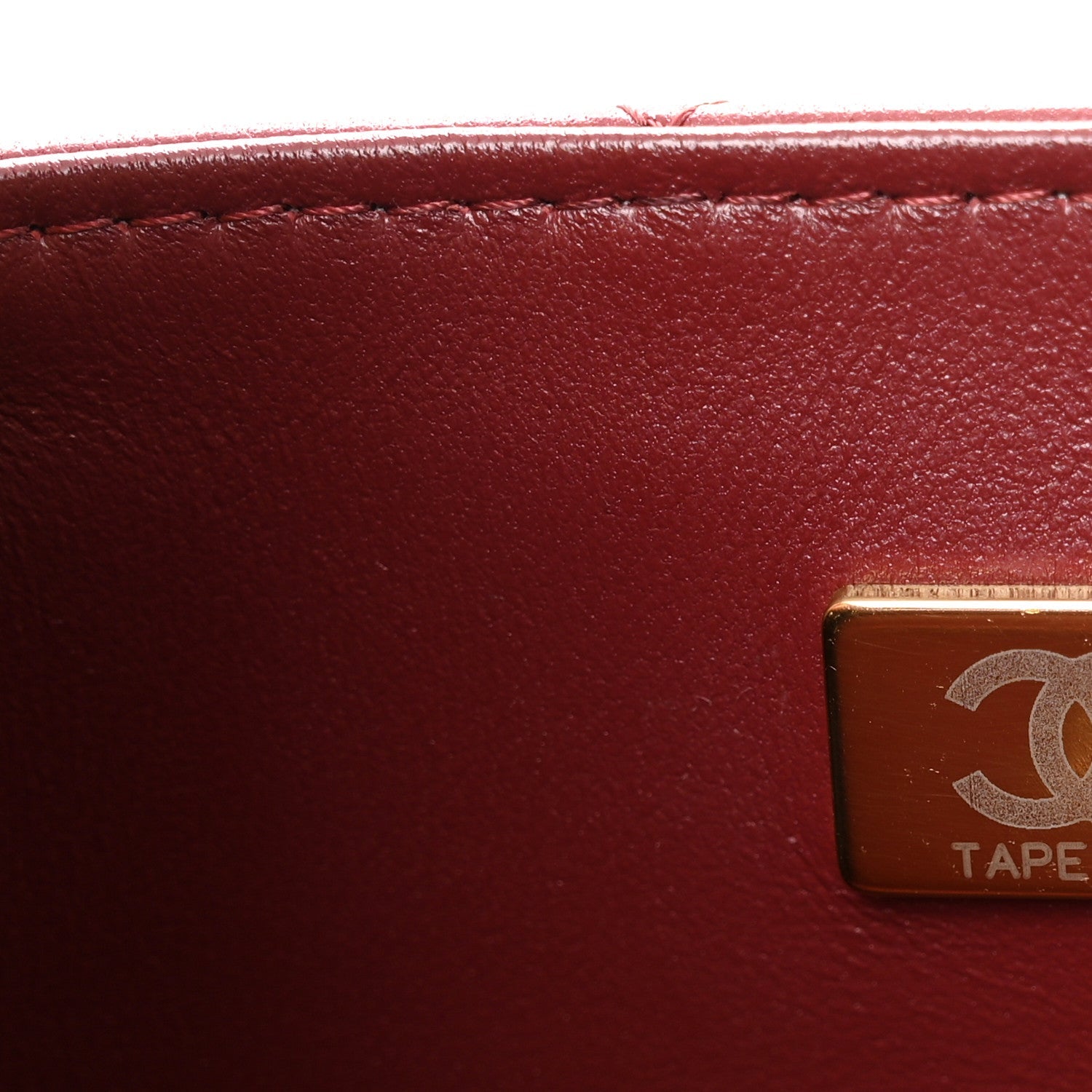 Lambskin Quilted Mini Top Handle Rectangular Flap Burgundy