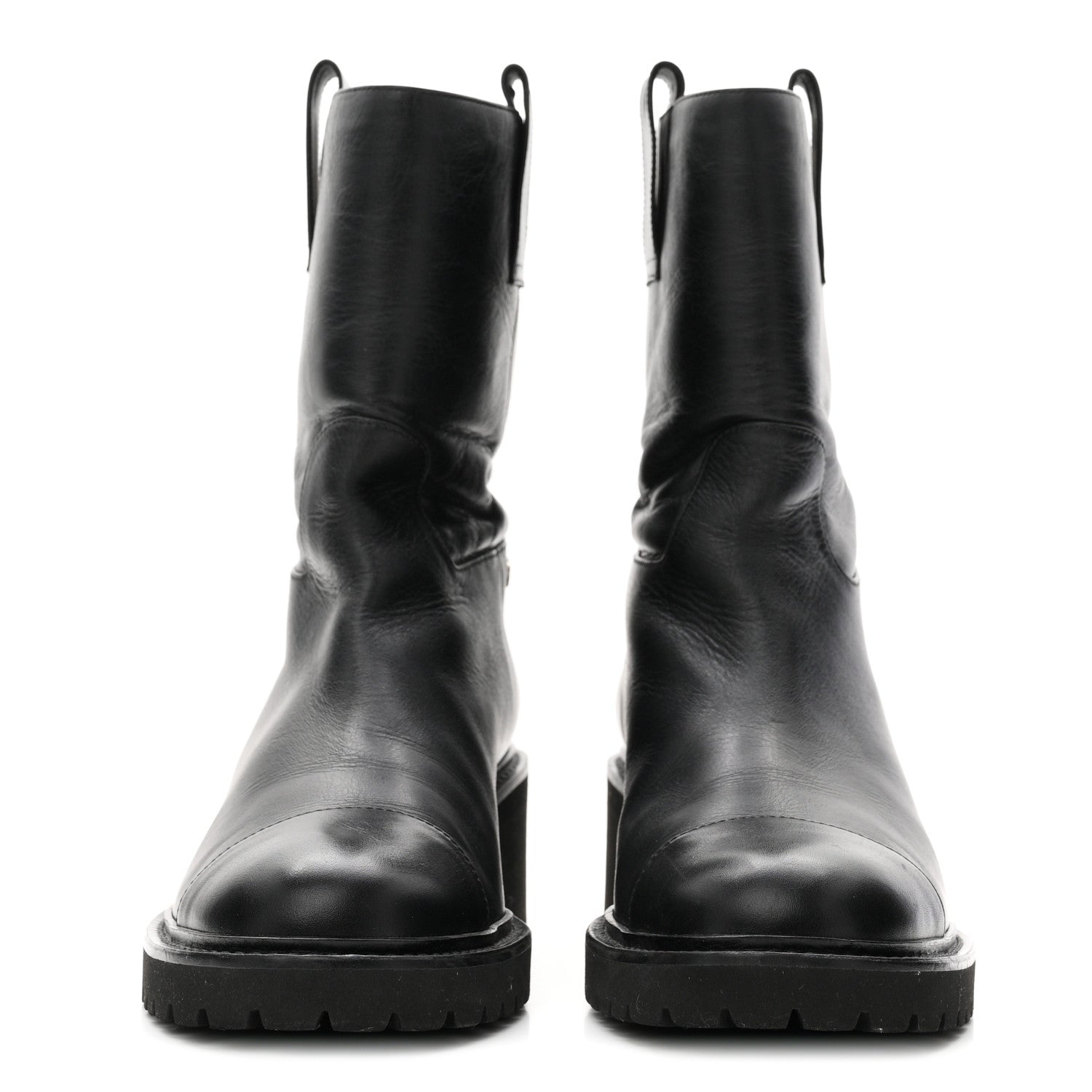 Calfskin CC Ankle Boots 37.5 Black