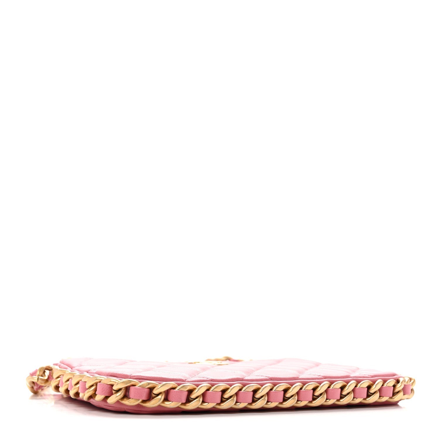 Lambskin Quilted Chain Around Top Handle Mini Bag Pink