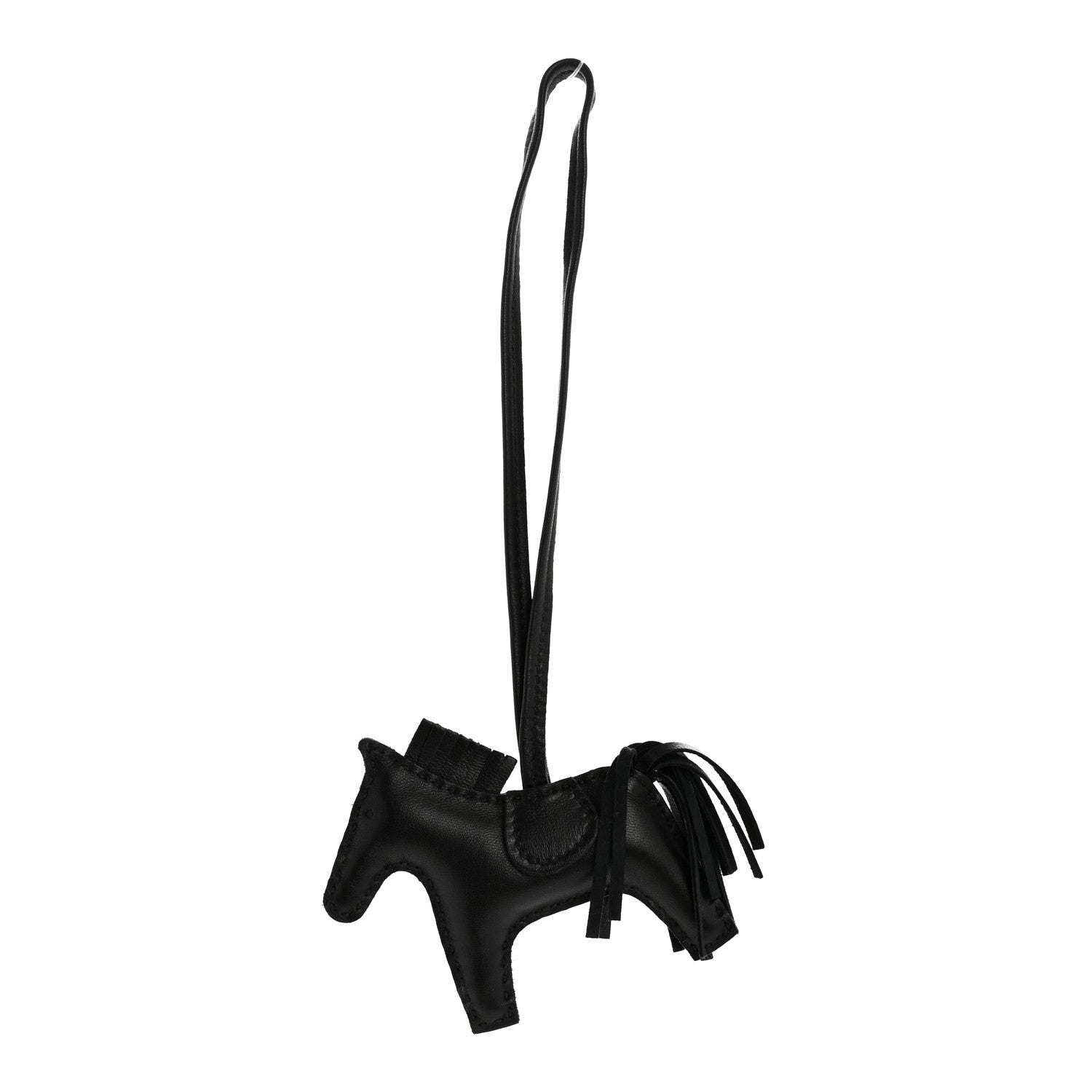 Milo Lambskin Matte Alligator Touch Grigri Rodeo Horse Bag Charm PM So Black