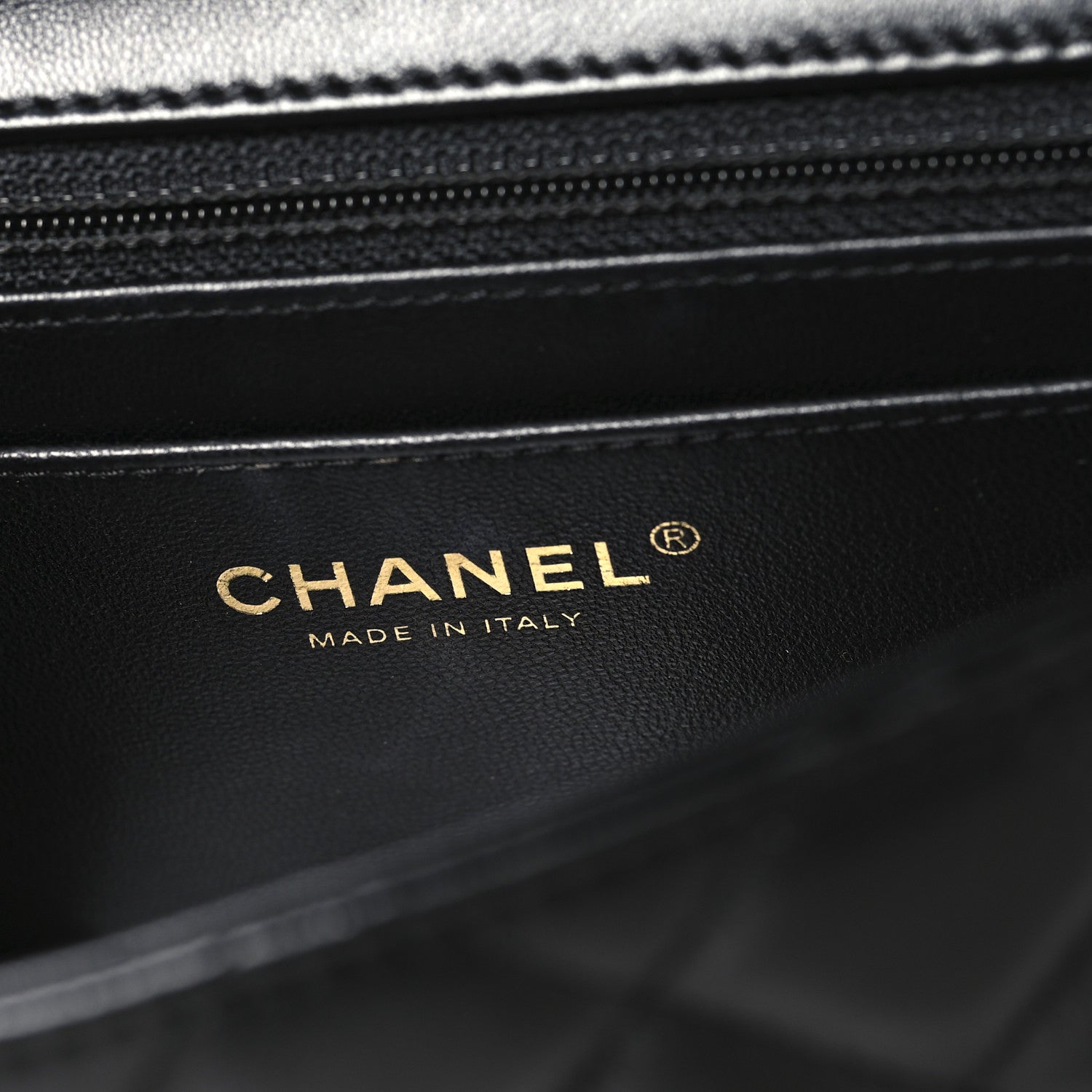 Lambskin Quilted Mini Crystal Top Handle Rectangular Flap Black