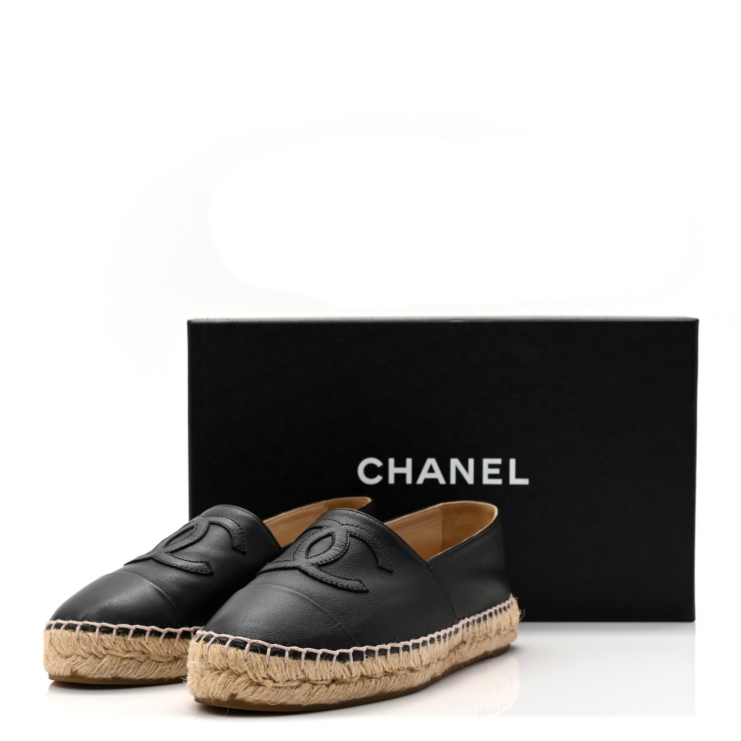 Lambskin CC Espadrilles 36 Black