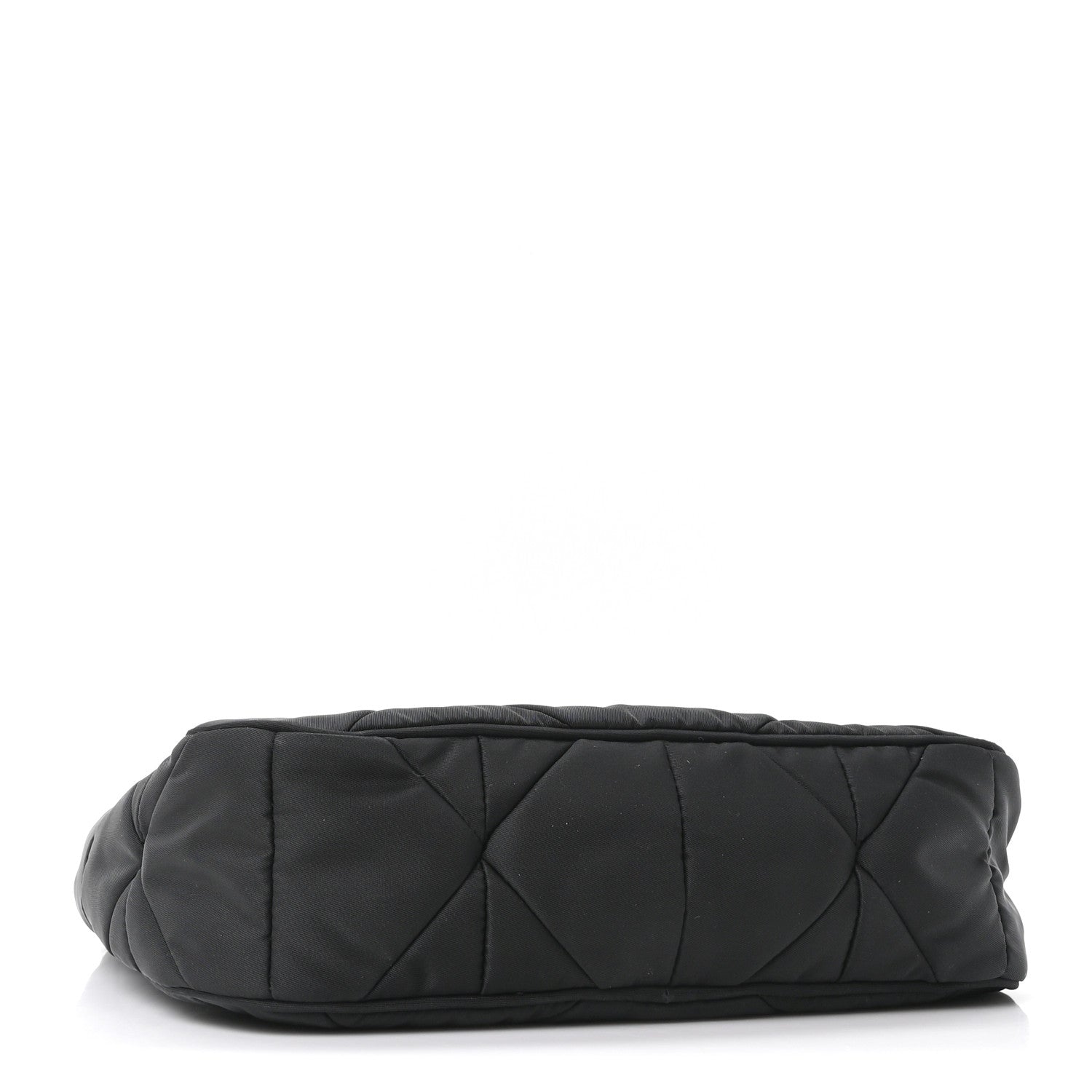 Re-Nylon Triangle Padded Patchwork Shoulder Bag Black