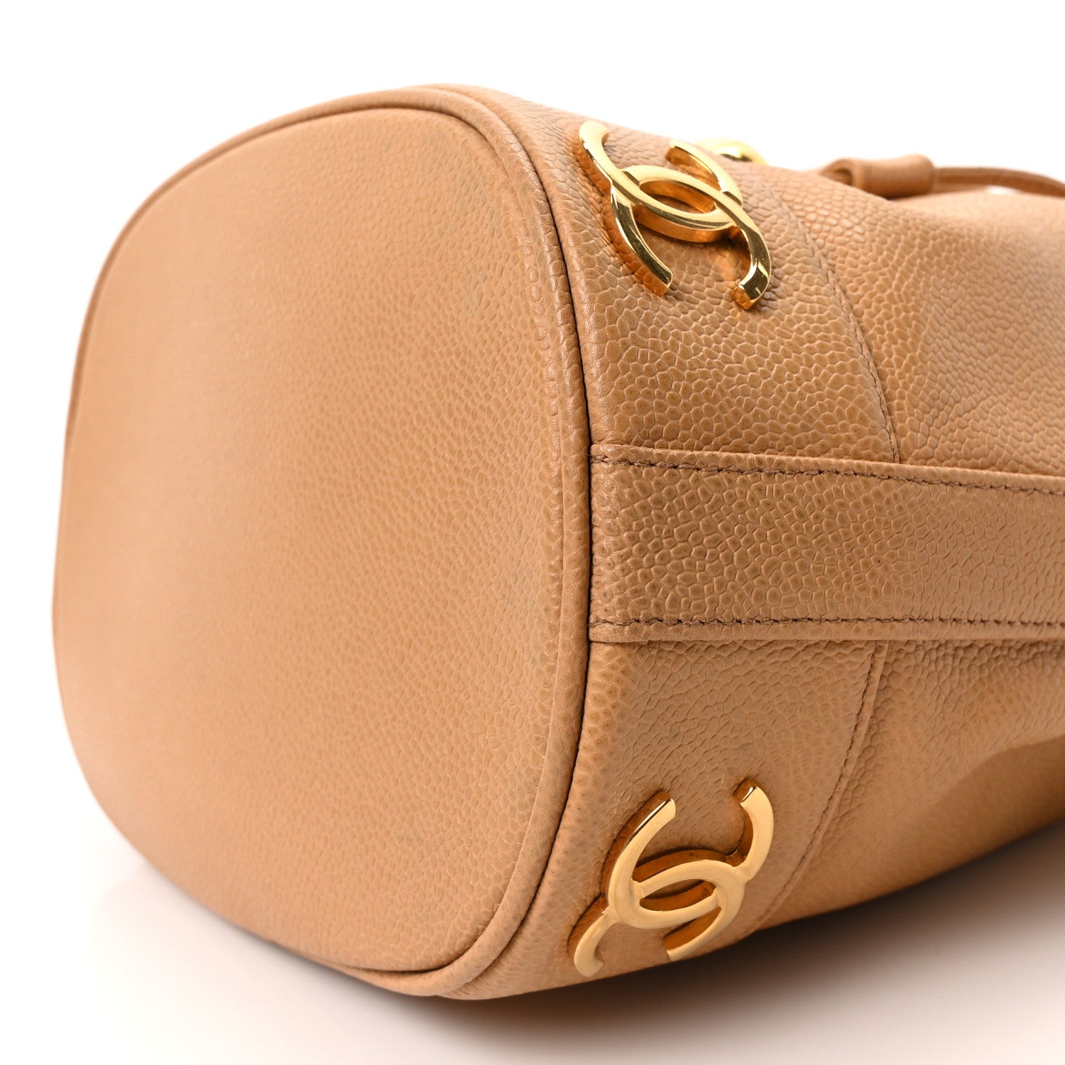 Caviar CC Drawstring Shoulder Bag Beige