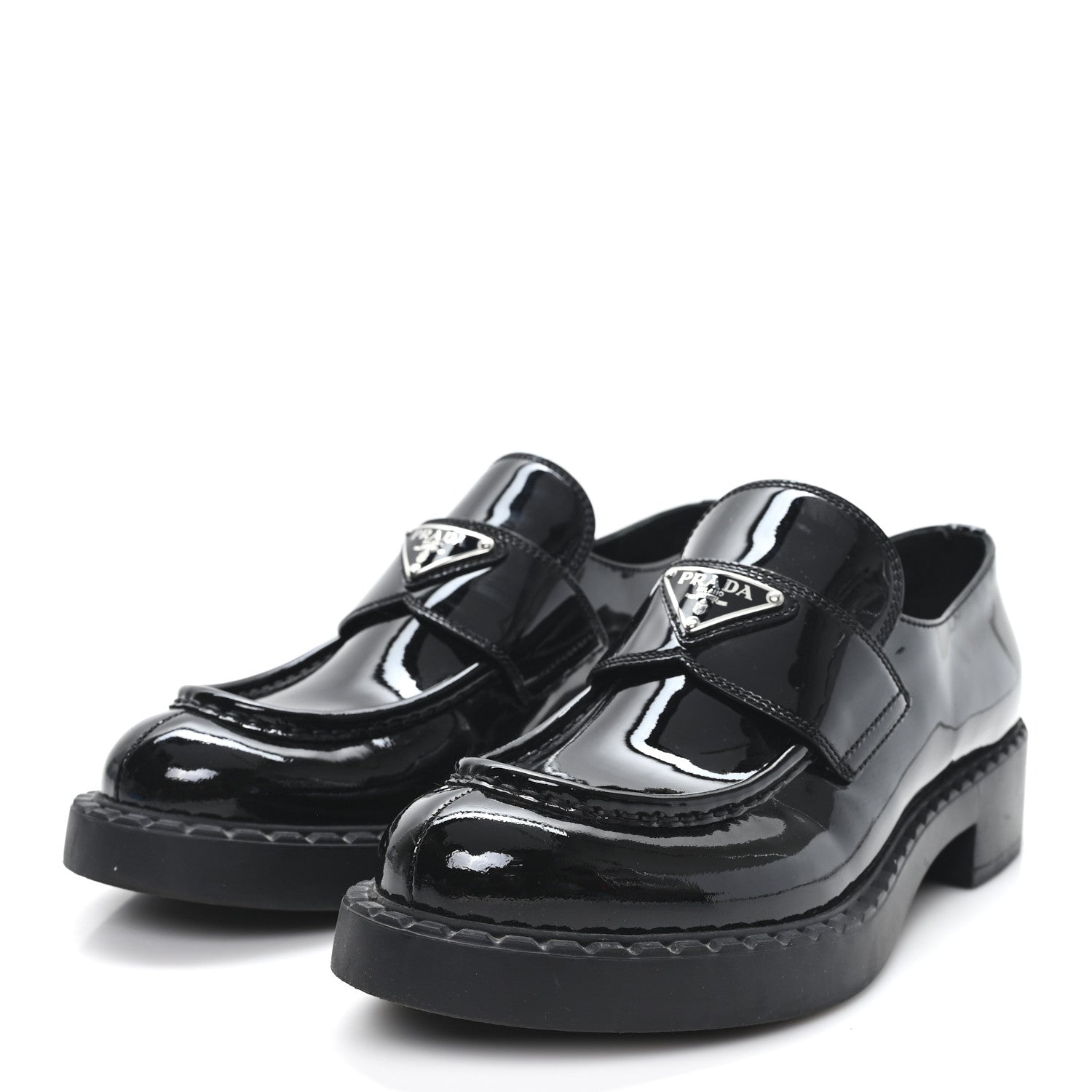 Vernice Triangle 50mm Loafers 39.5 Black