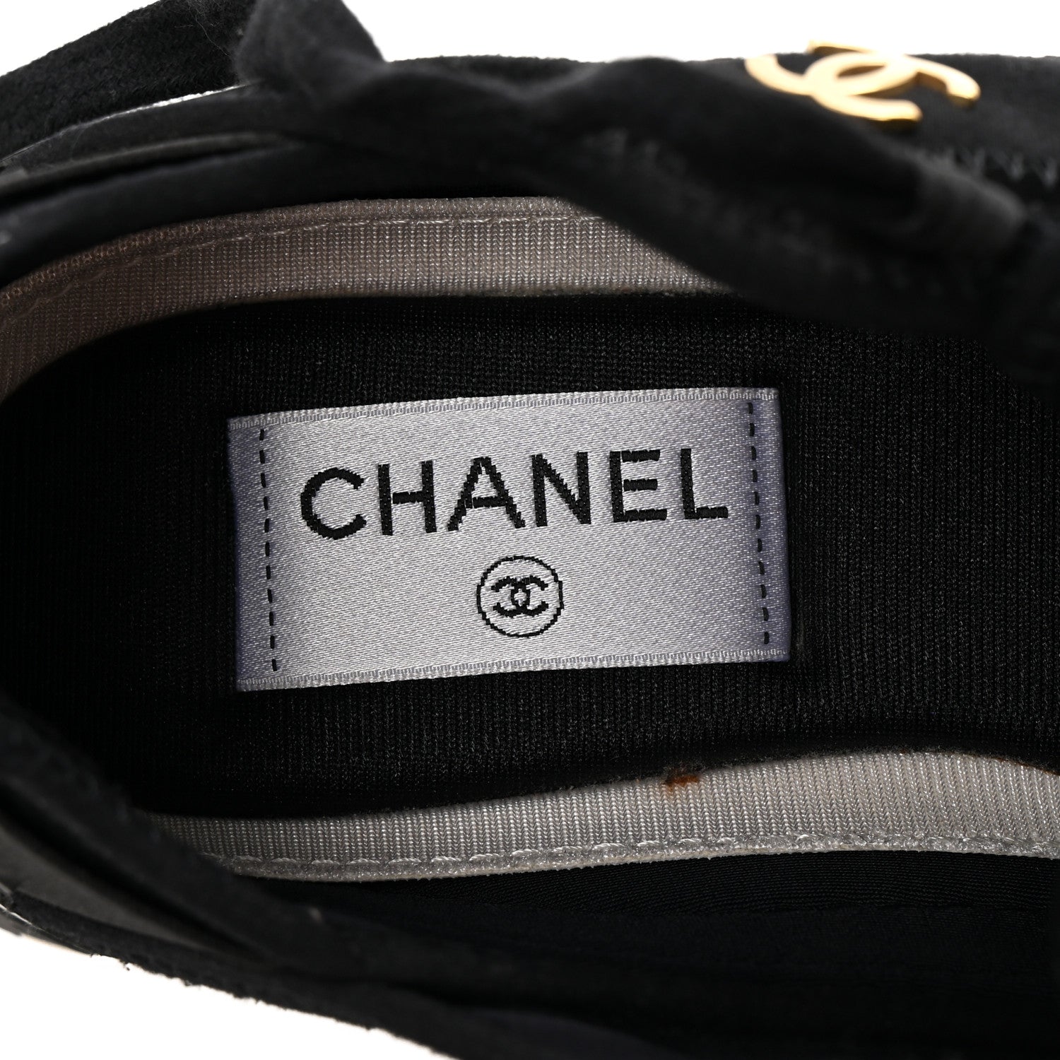 Velvet Calfskin Mixed Fibers CC Sneakers 36 Black