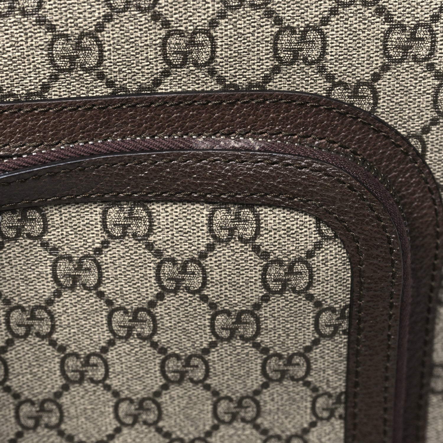 GG Supreme Monogram Web Medium Savoy Trolley Beige Ebony