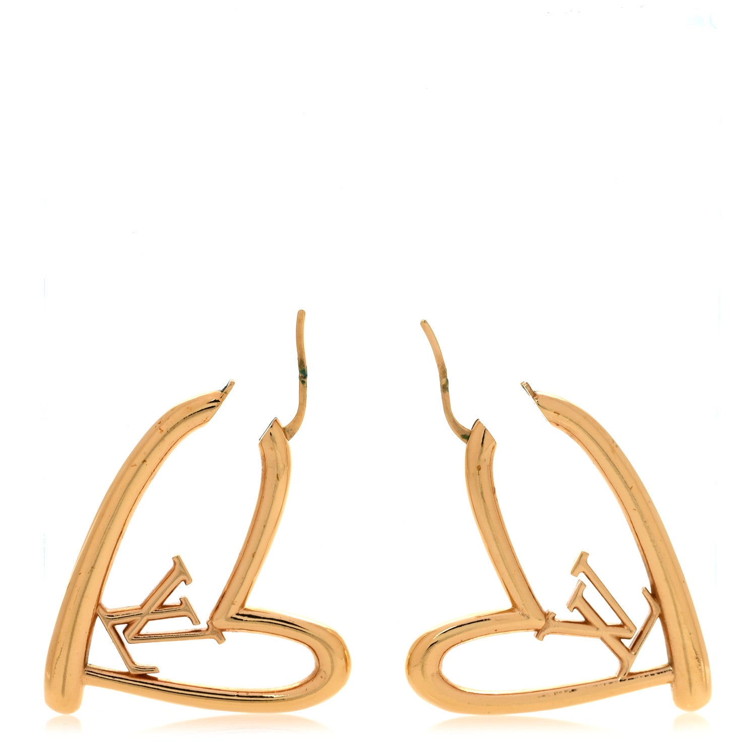 Metal Fall In Love Hoop Earrings GM Gold