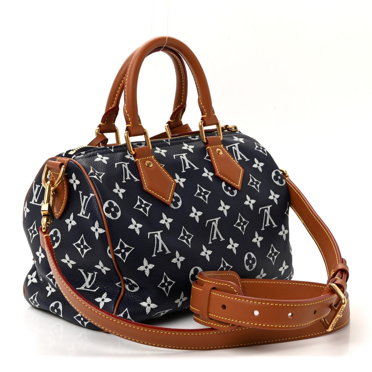 Calfskin Monogram Speedy P9 Bandouliere 25 Indigo