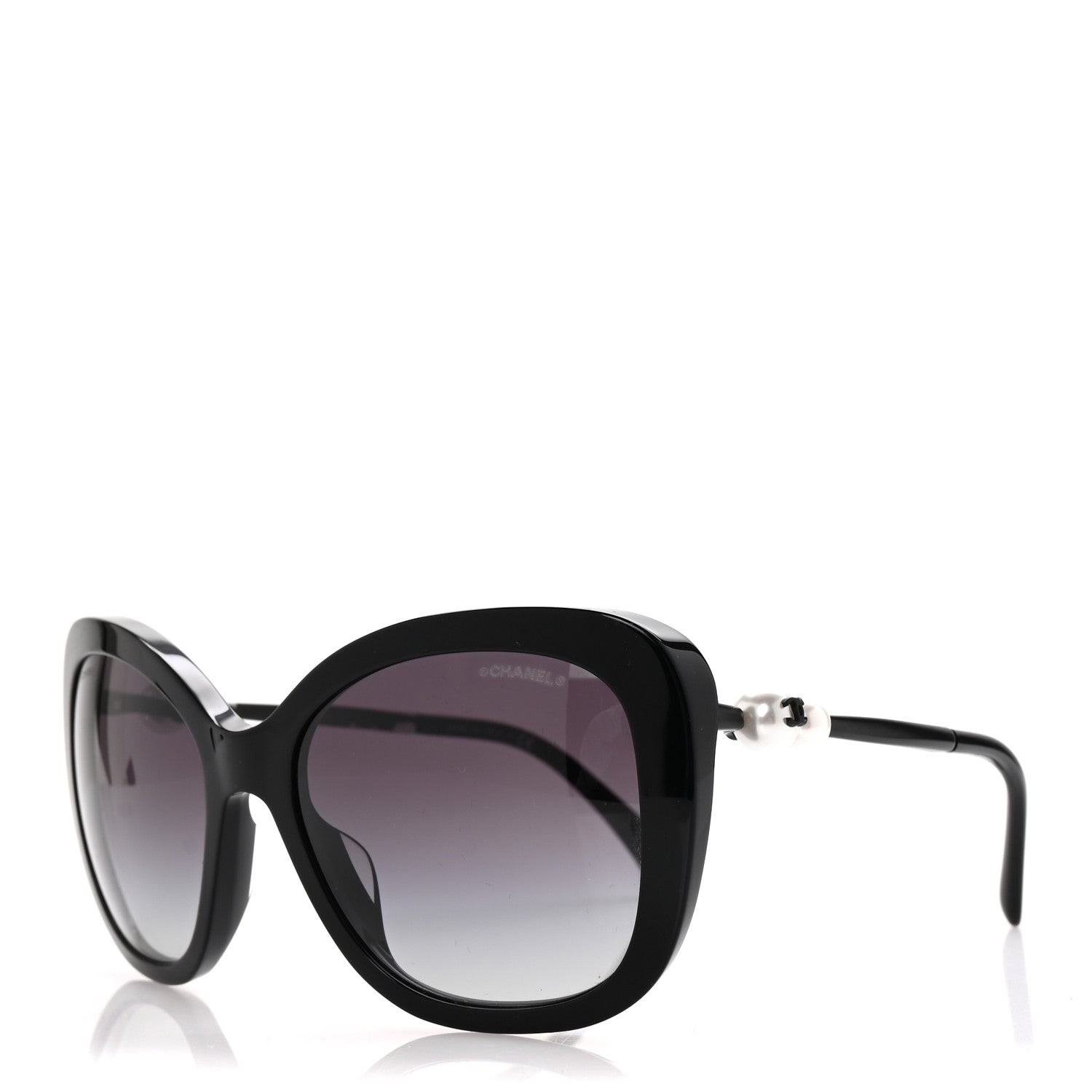 Acetate Polarized Butterfly Winter Pearl Sunglasses 5339-H-A Black