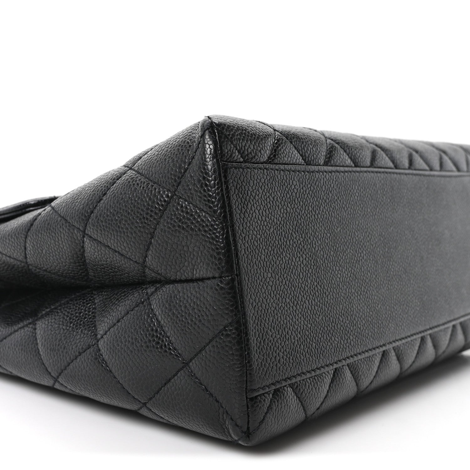 Caviar Quilted Jumbo Kelly Flap Black