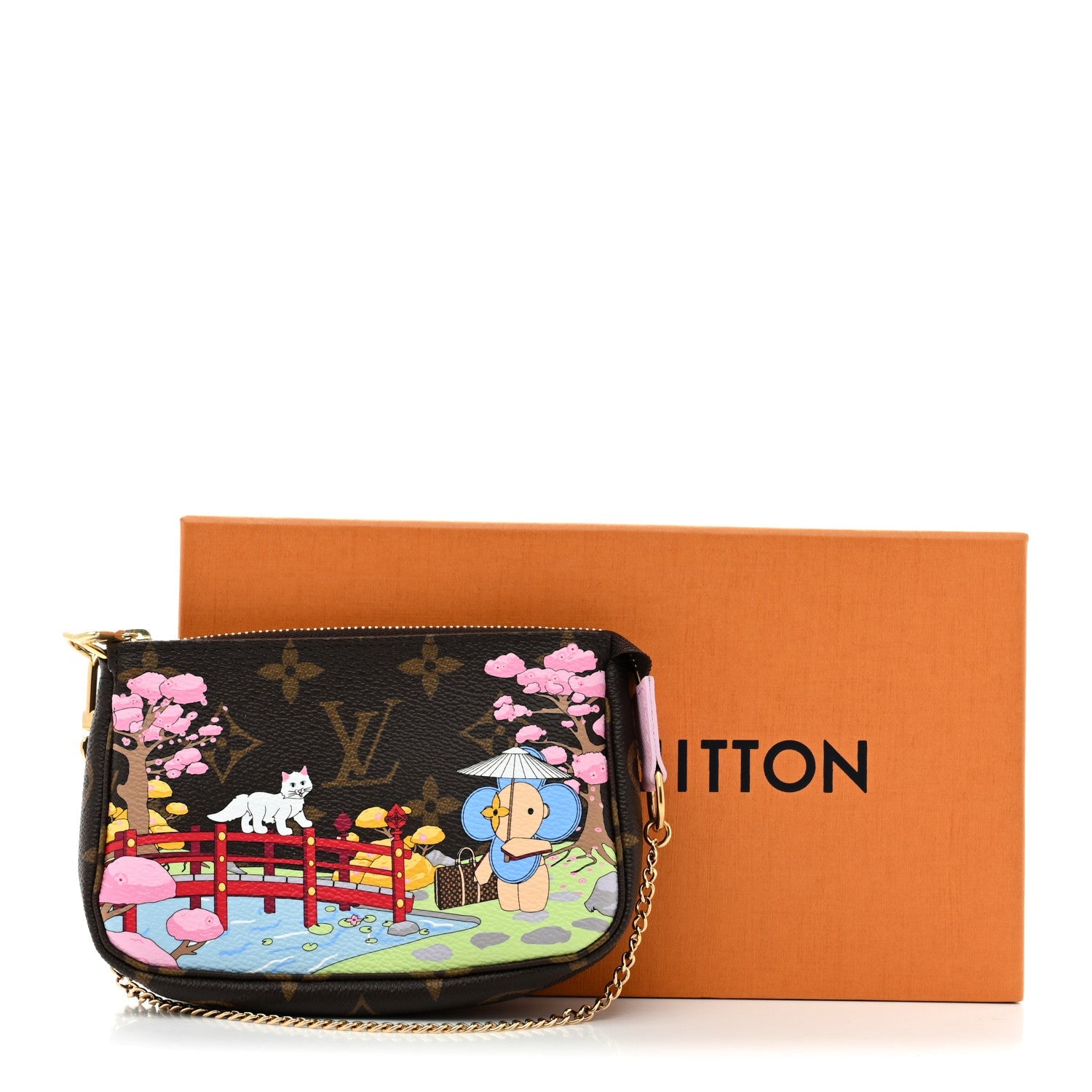 Monogram 2021 Christmas Animation Japanese Garden Mini Pochette Accessories Wisteria Pink