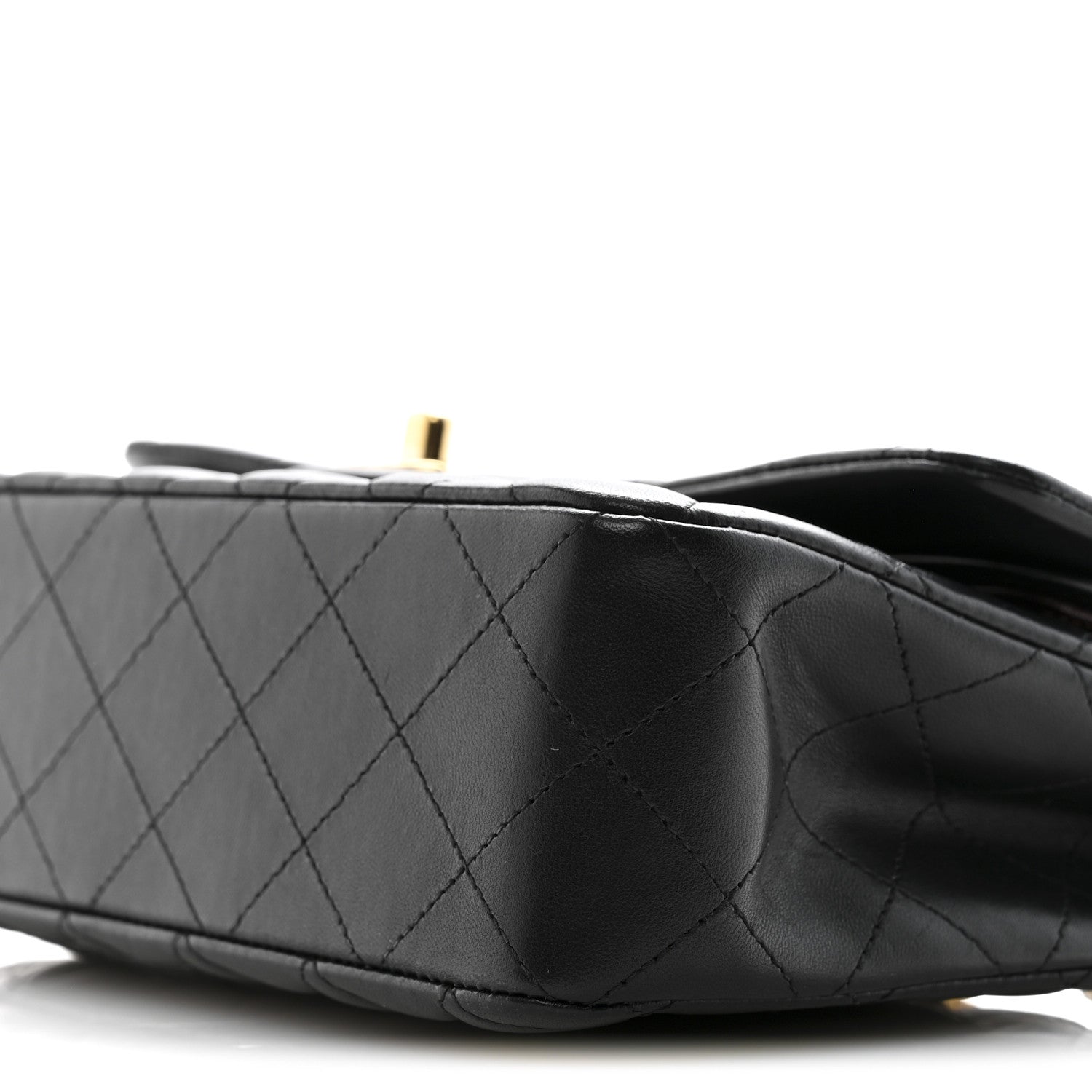 Lambskin Quilted Small Double Flap Black