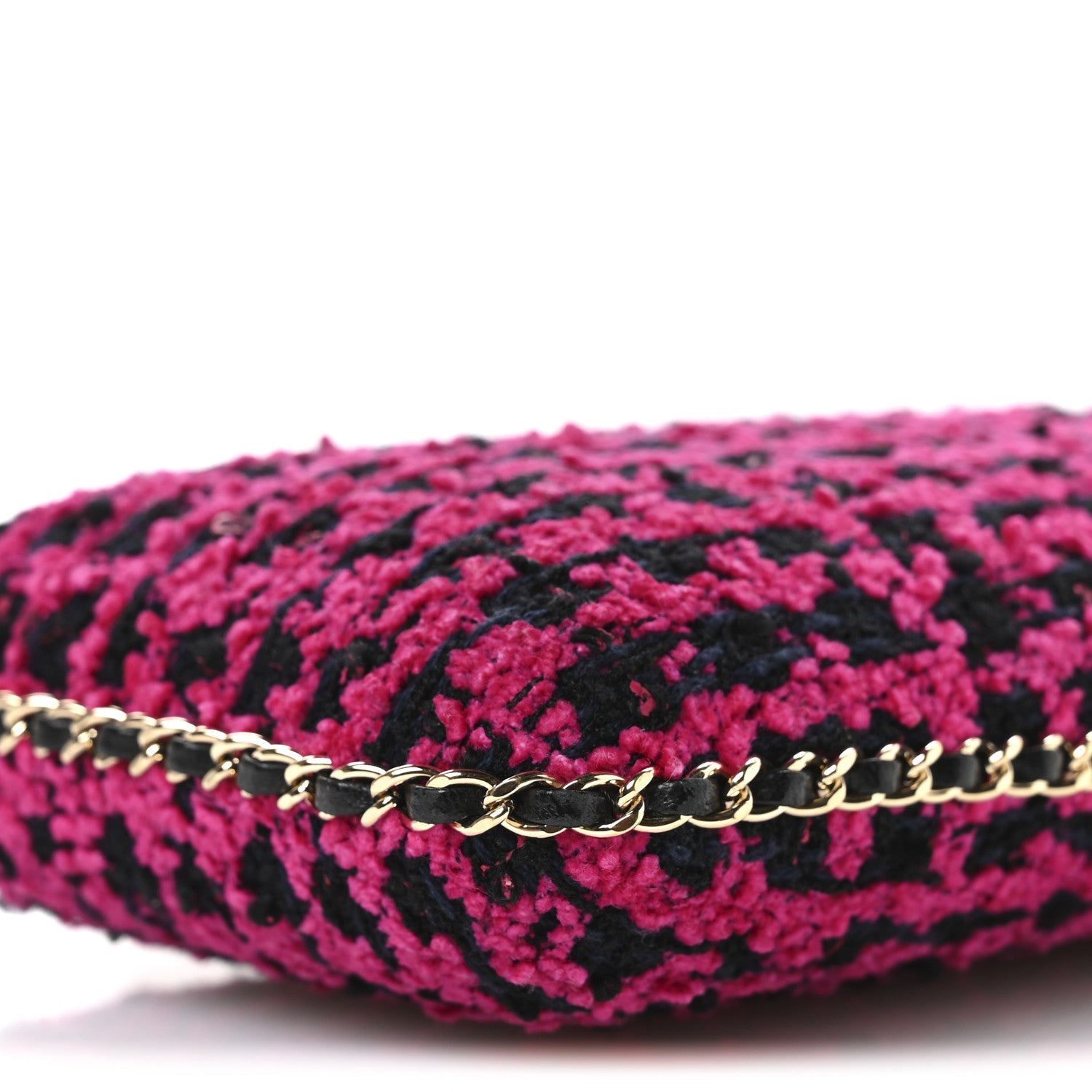 Tweed Chain Around Phone Holder Pink