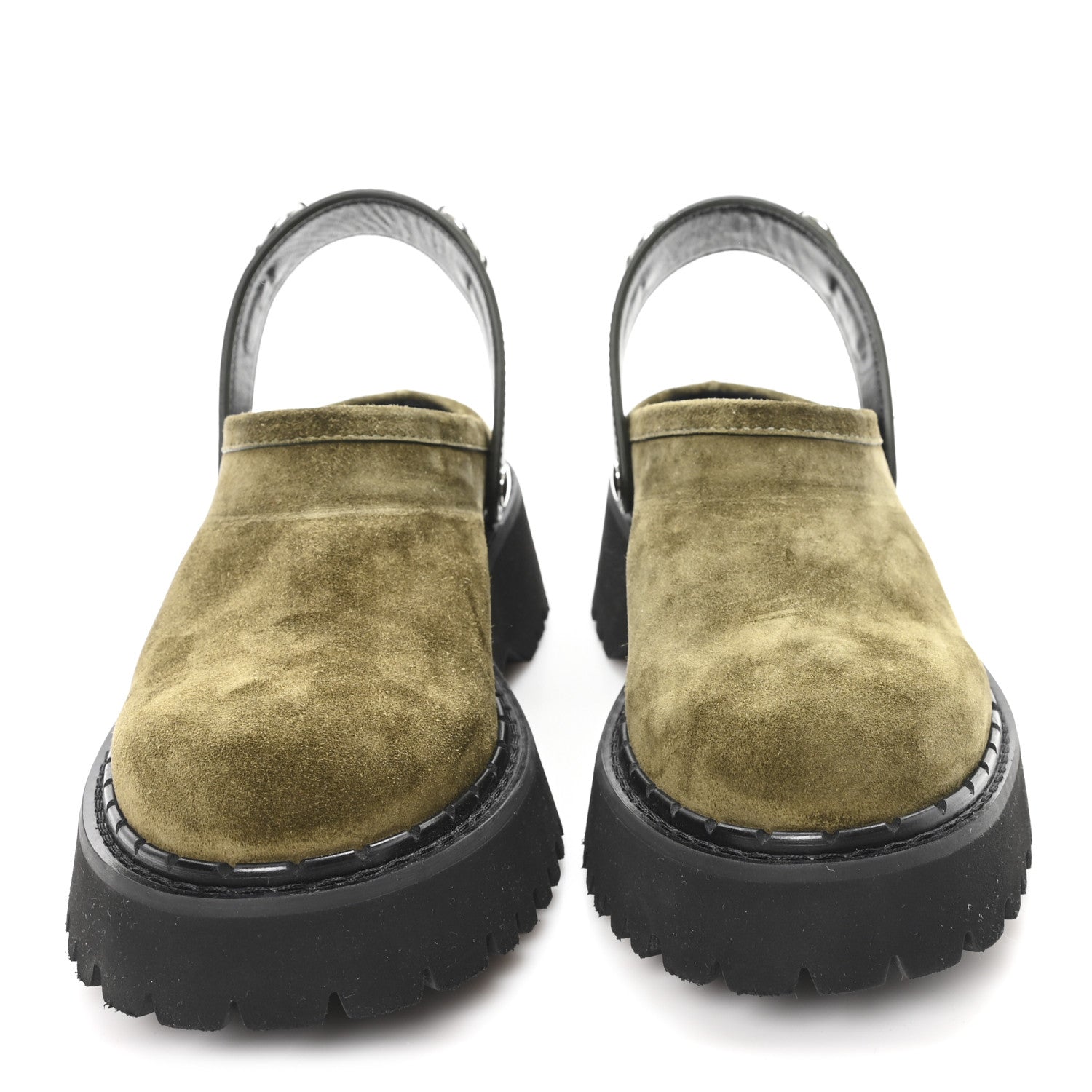Suede Womens Horsebit Platform Mules 36 Dark Green