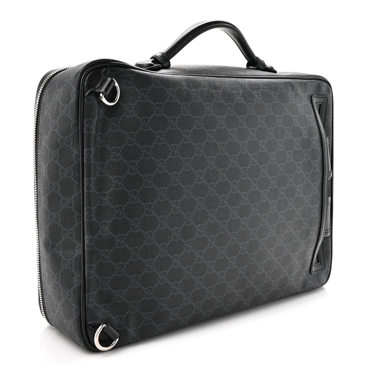 GG Supreme Monogram Briefcase Backpack Black Grey