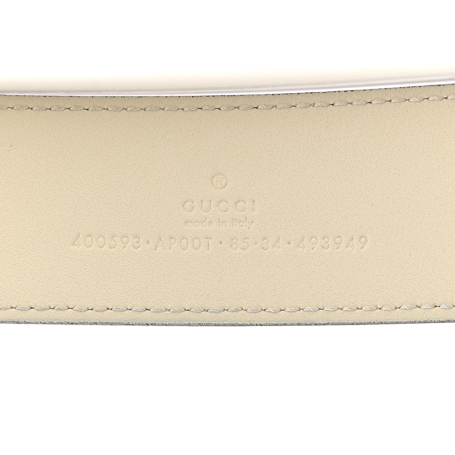 Calfskin Double G 40mm Belt 85 34 Mystic White