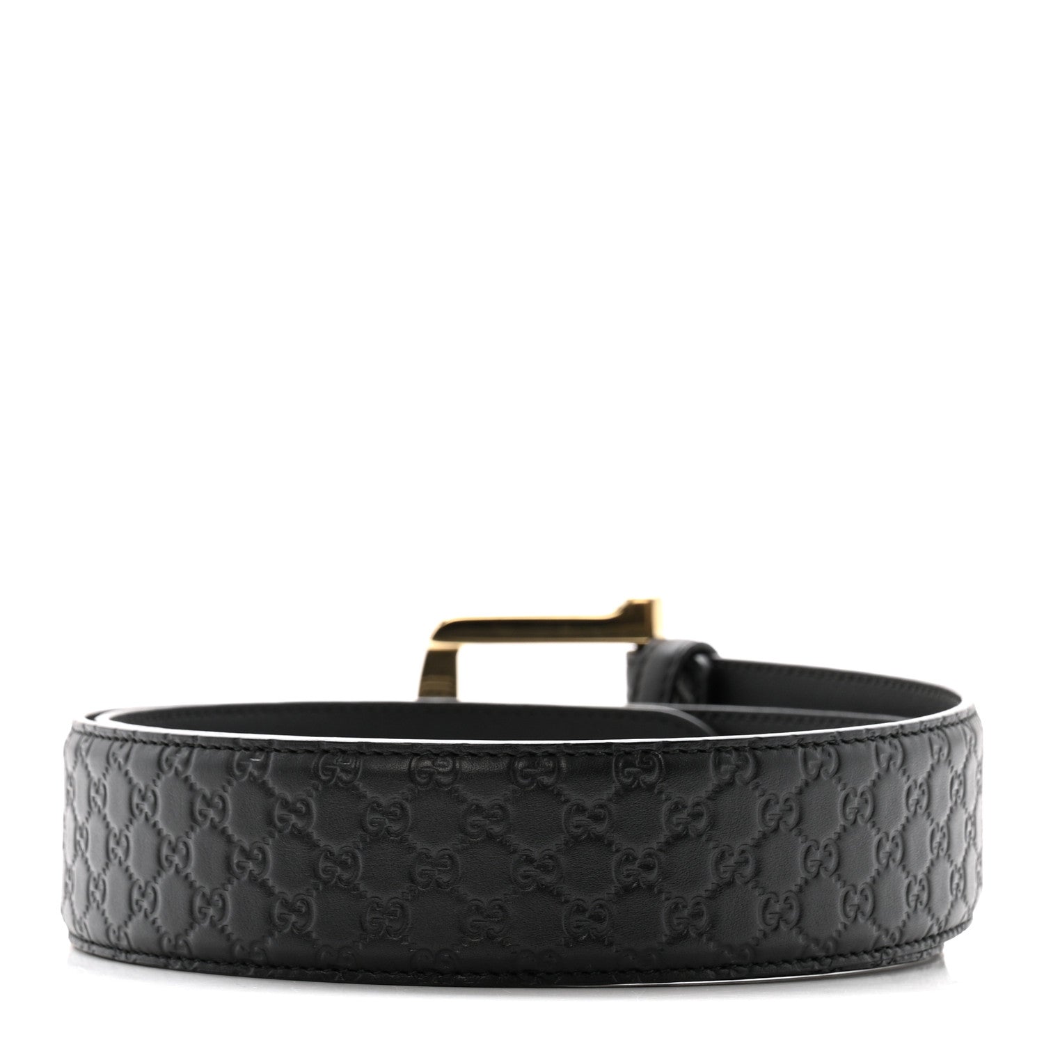 Soft Microguccissima Margaux Calfskin Belt 90 36 Black