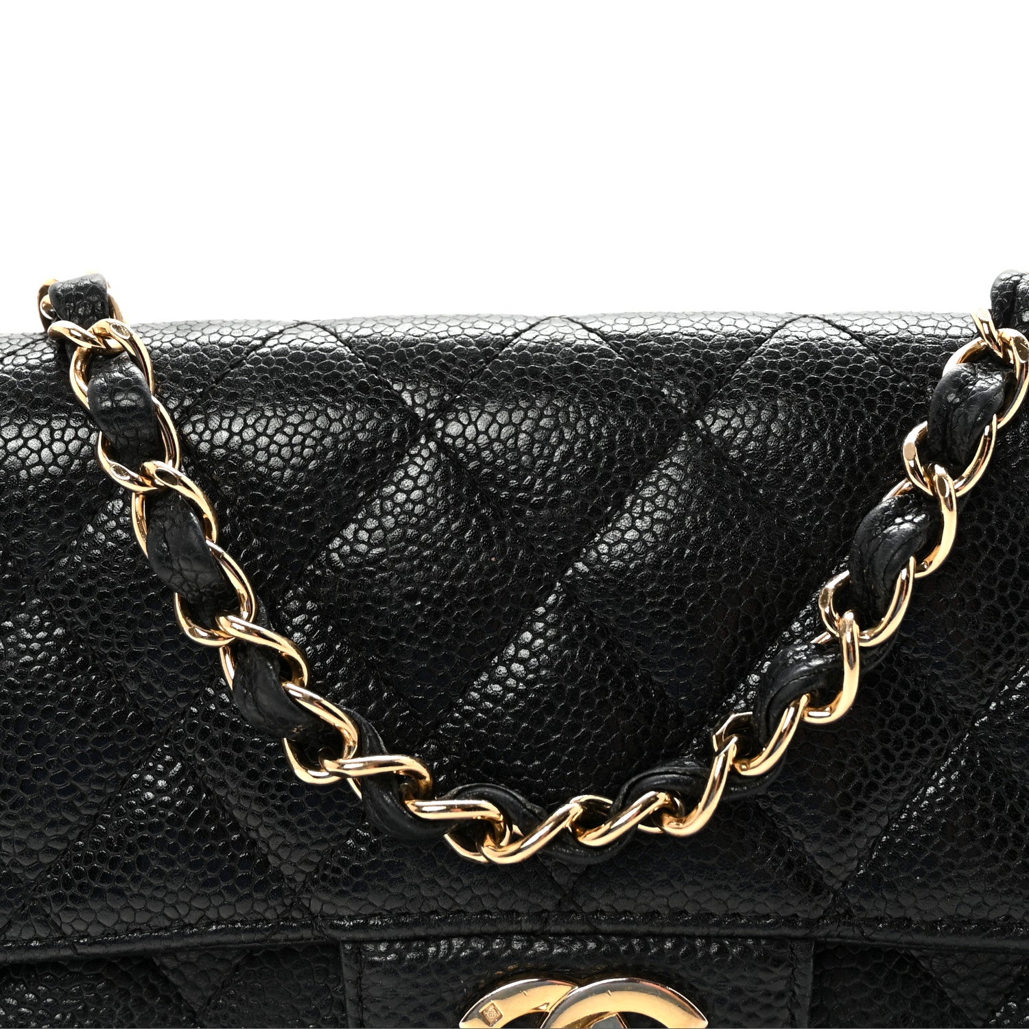 Caviar Quilted East West Flap Black