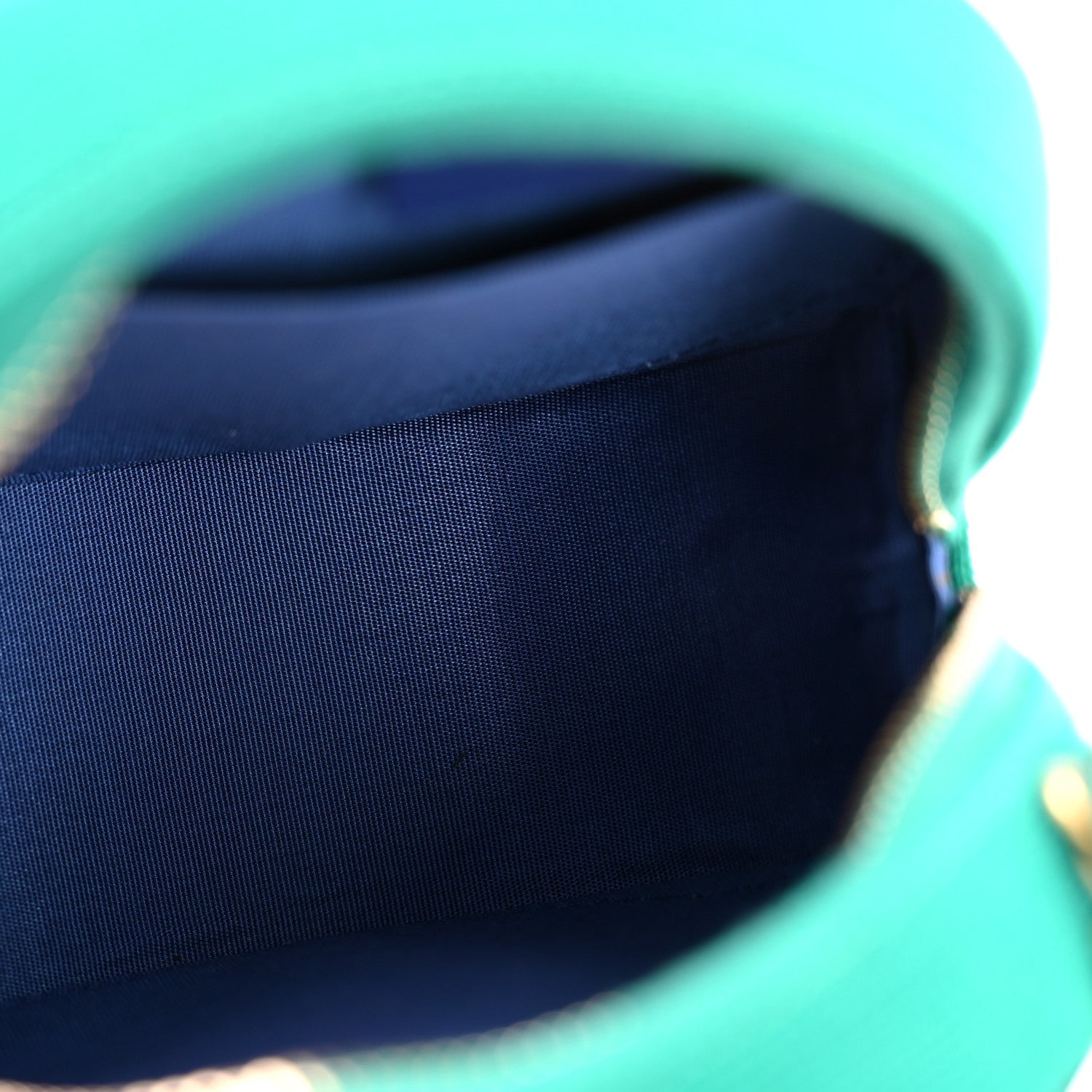 Jersey Quilted CC Filigree Round Clutch With Chain Blue Green Black