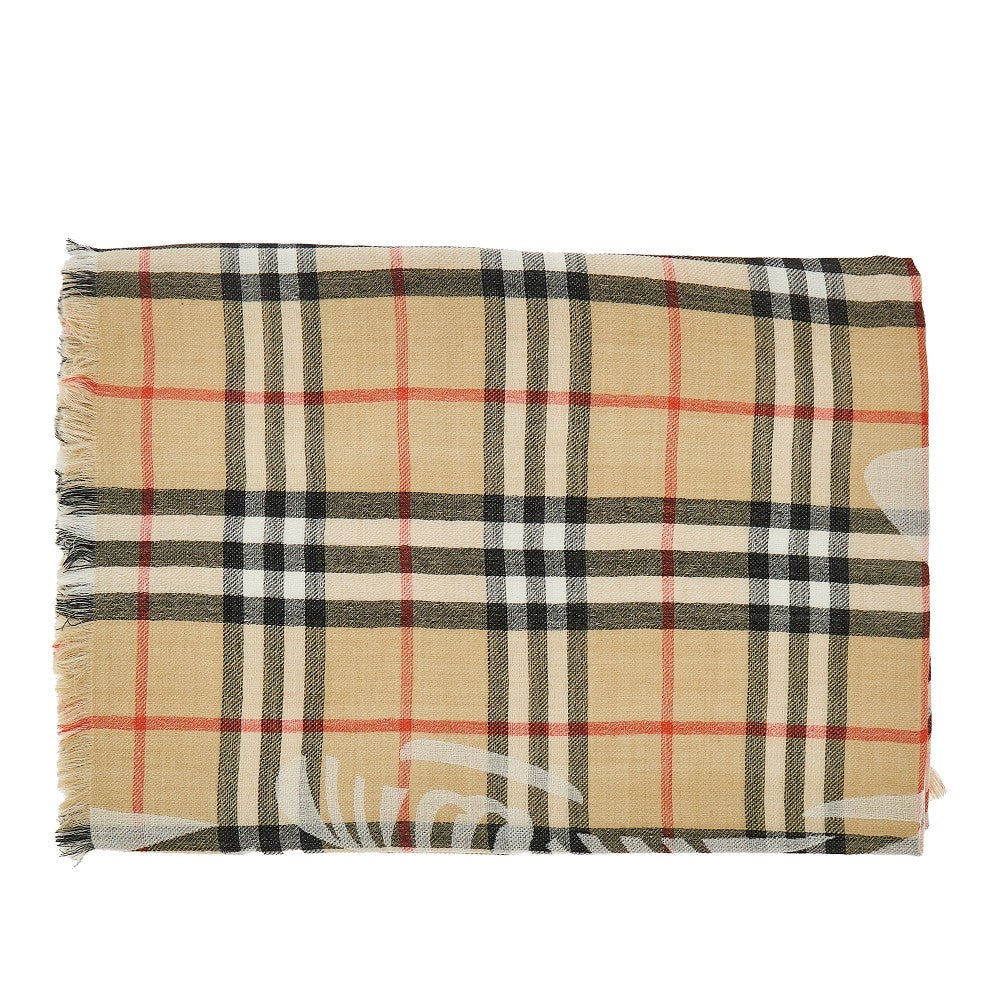 check wool and silk scarf