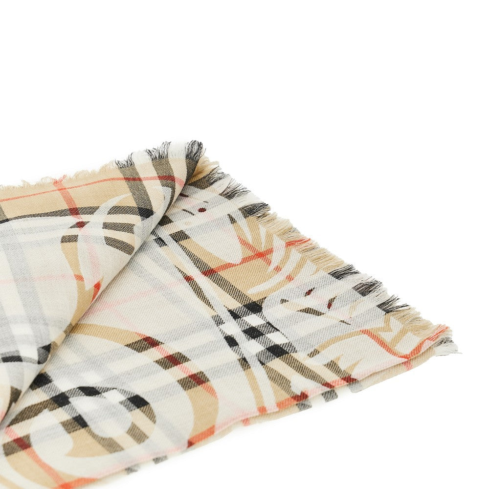 check wool and silk scarf