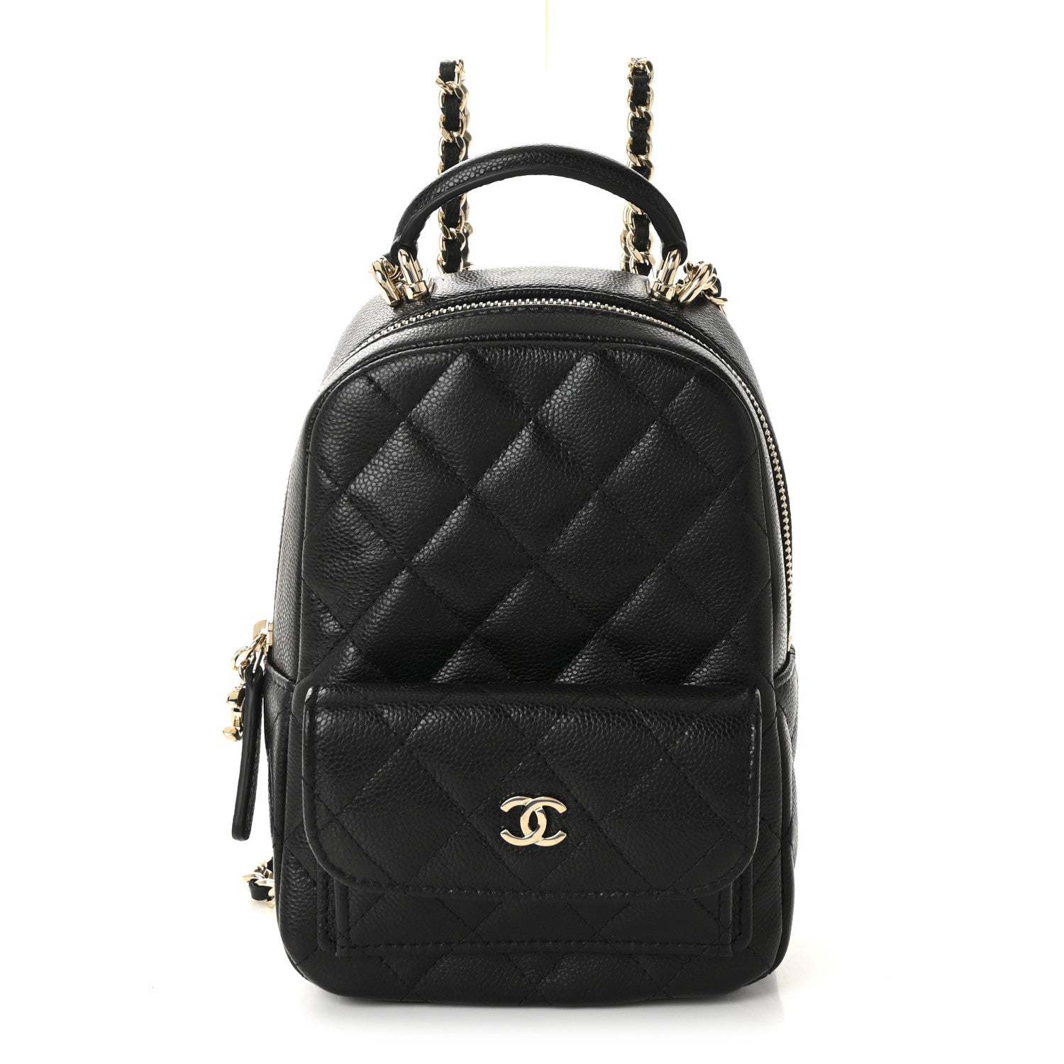Caviar Quilted CC Mini Classic Backpack Black