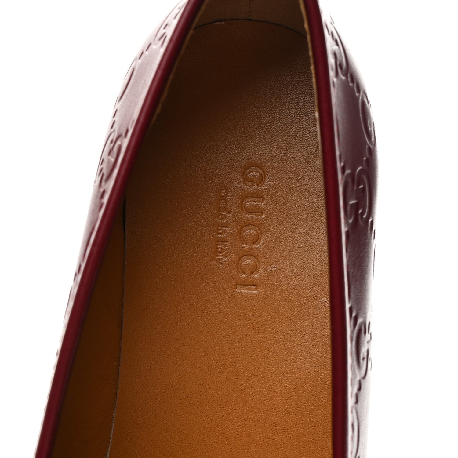 Guccissima Womens Jordaan Loafers 37.5 Rosso Ancora