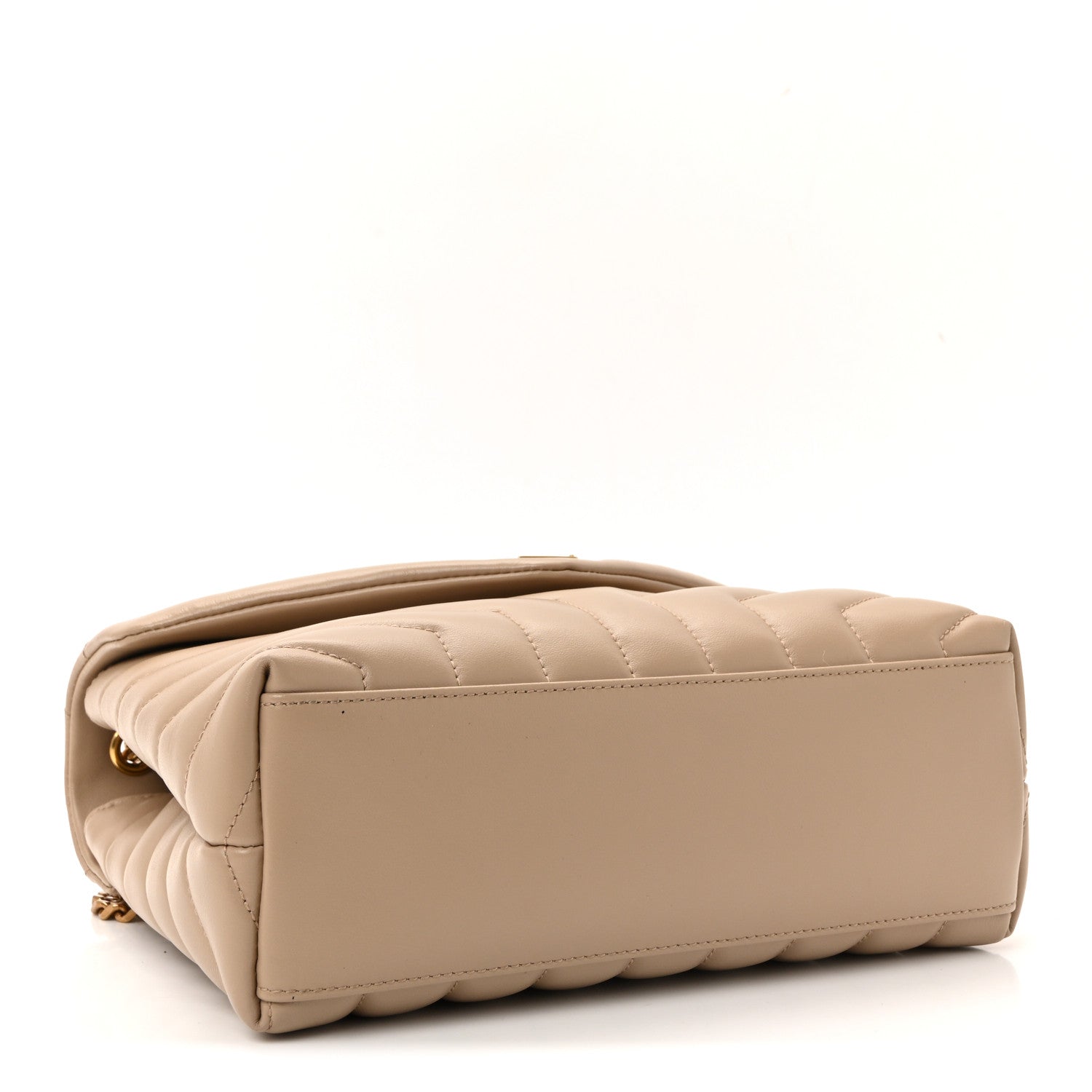 Calfskin Y Quilted Monogram Small Loulou Chain Satchel Dark Beige