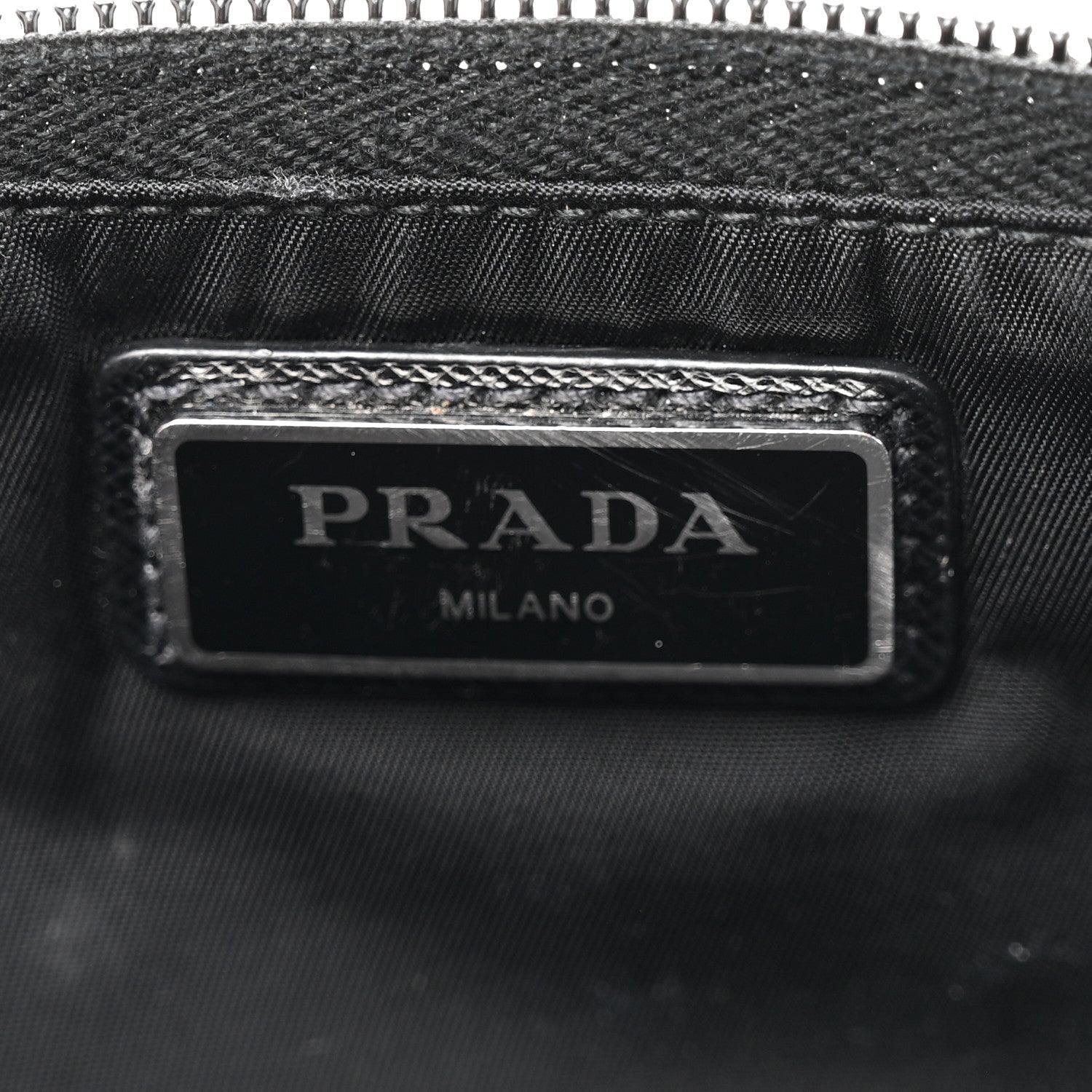 Re-Nylon Saffiano Metal Triple Pocket Belt Bag Black
