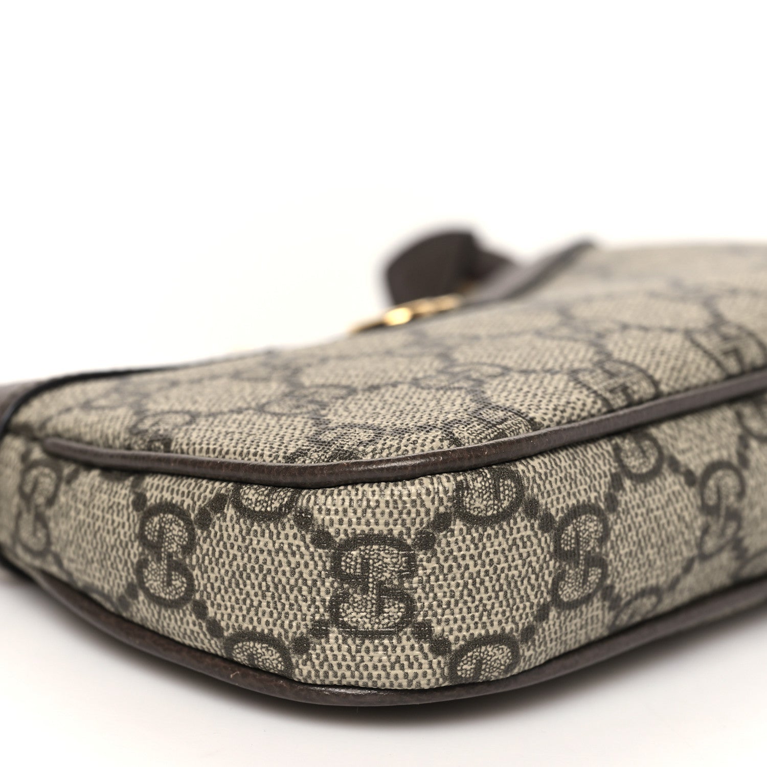 GG Supreme Monogram Textured Dollar Calfskin Mini Ophidia Chain Bag Beige Ebony