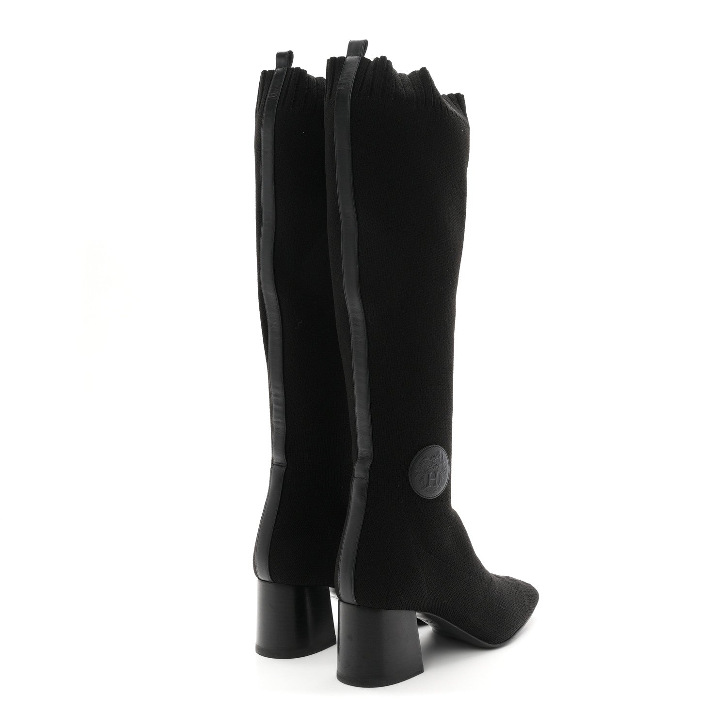 Knit Calfskin Fontaine 60 Boots 37 Black