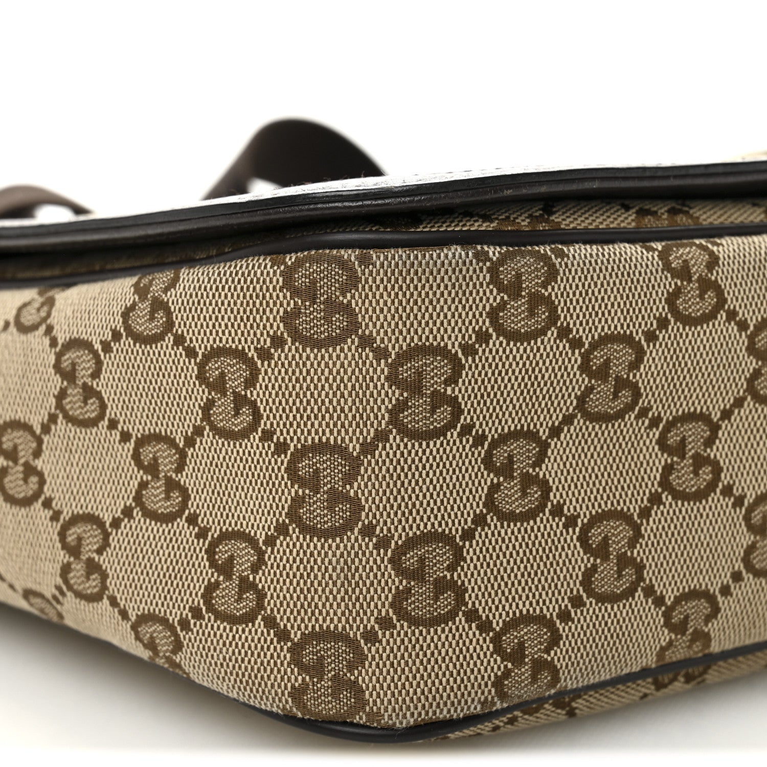Monogram Flap Messenger Bag Beige Dark Brown