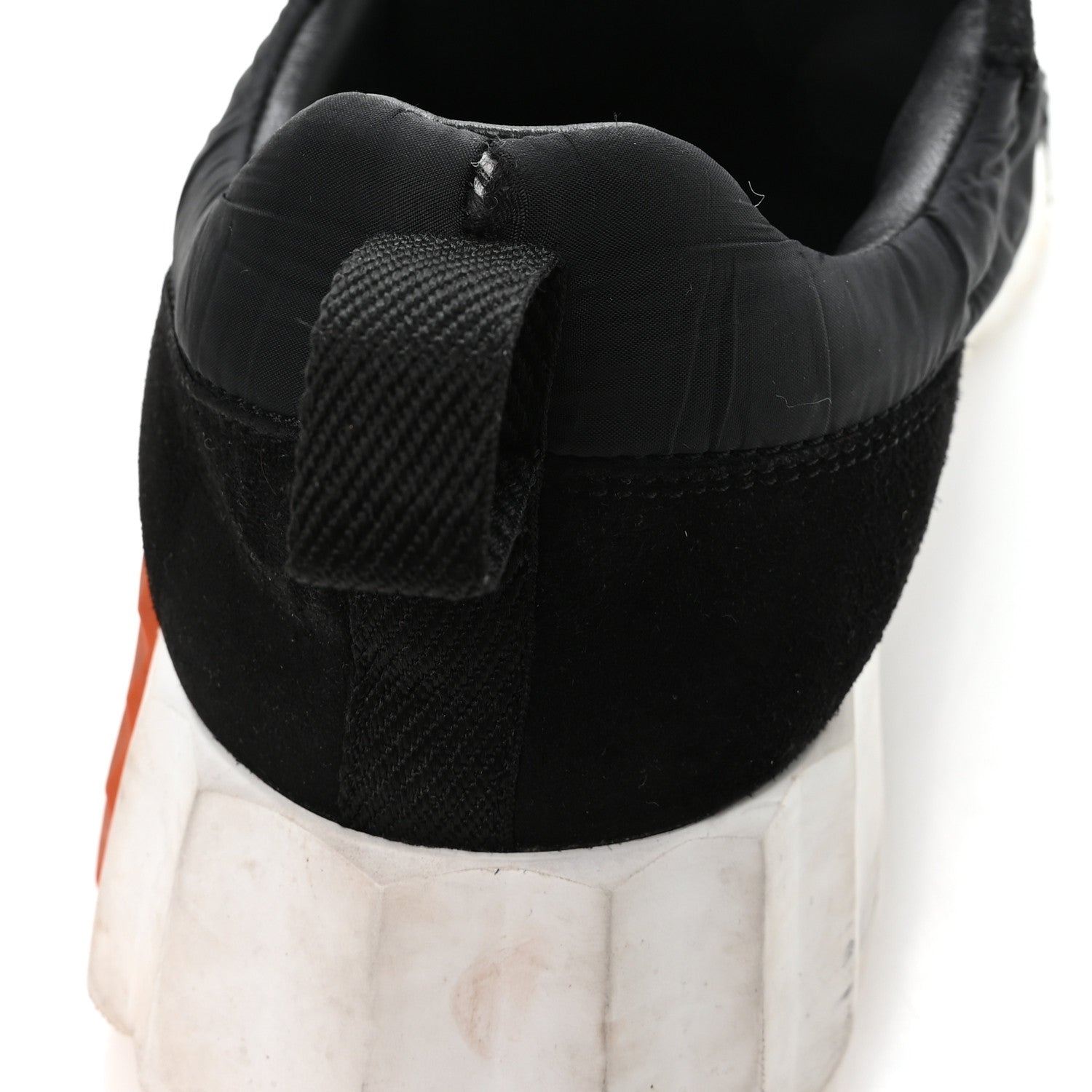 Parachute Fabric Suede Goatskin Womens Bouncing Sneakers 38.5 Black