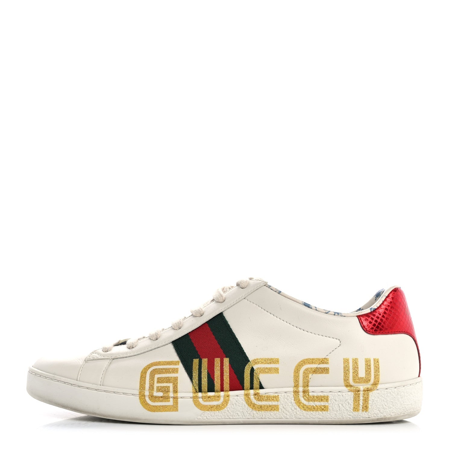 X SEGA Calfskin Ayers Web Guccy Womens Ace Sneakers 39.5 White