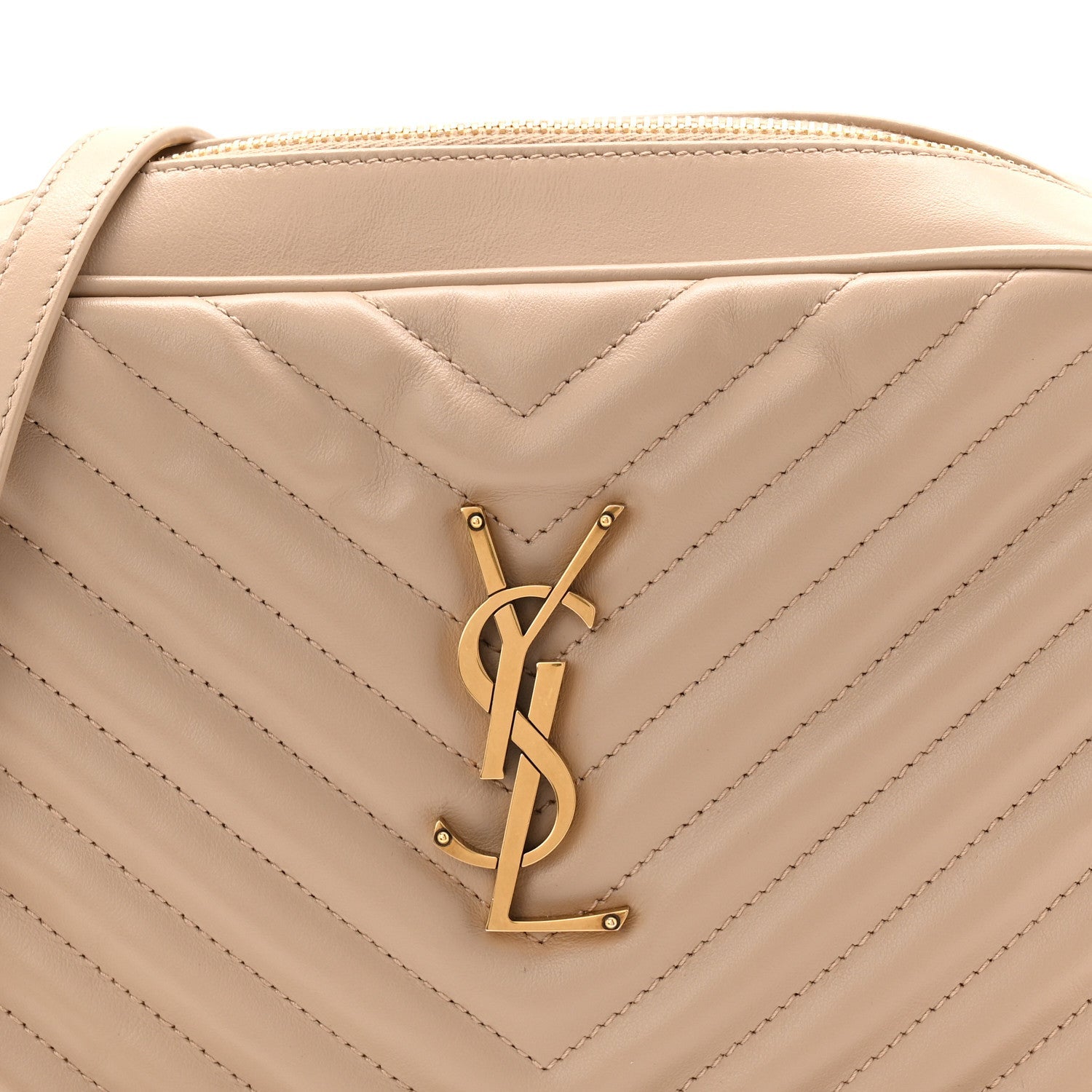 Calfskin Matelasse Monogram Lou Camera Bag Dark Beige