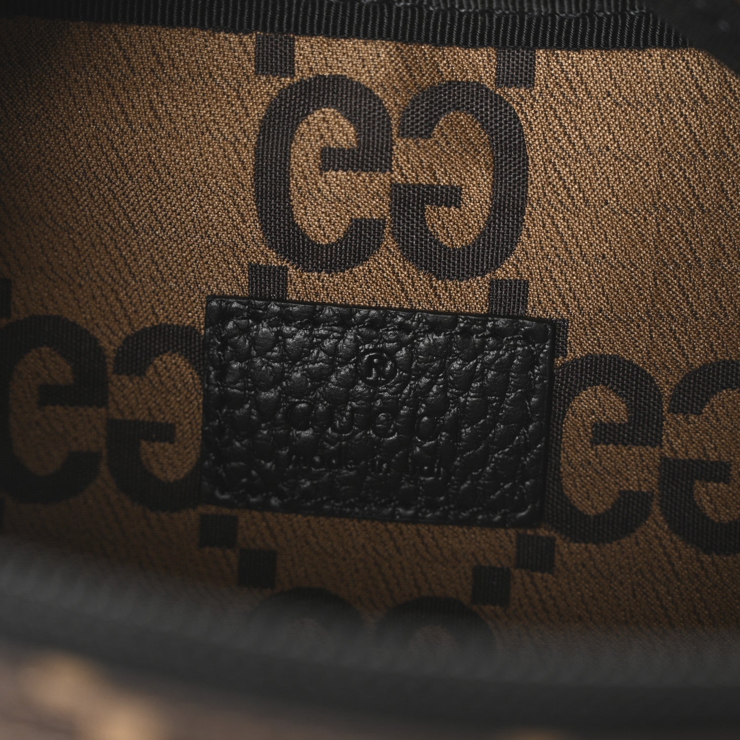 Recycled Polyester Monogram Jumbo GG Belt Bag Ebony Beige