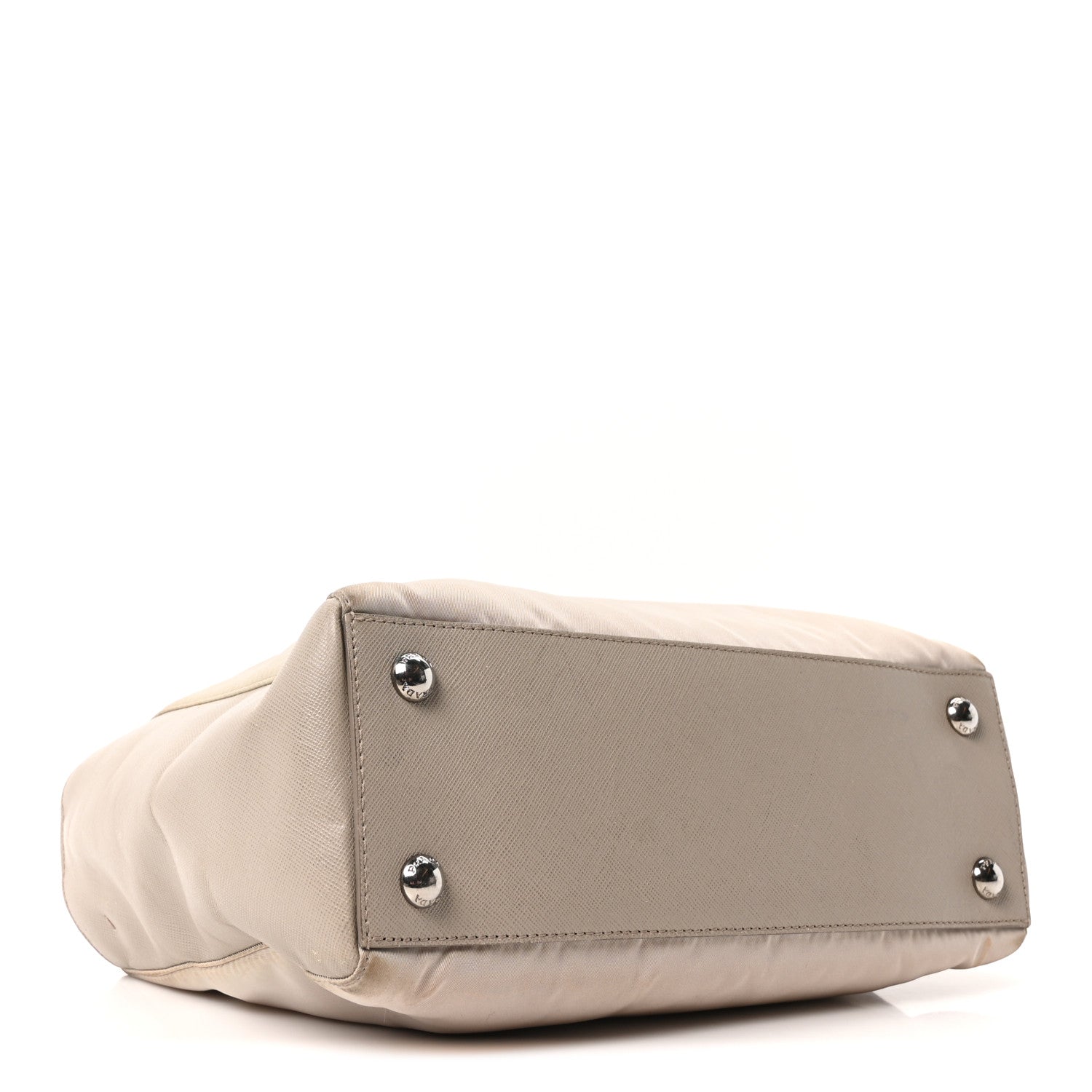 Nylon Saffiano Bi-Color Tote Grey