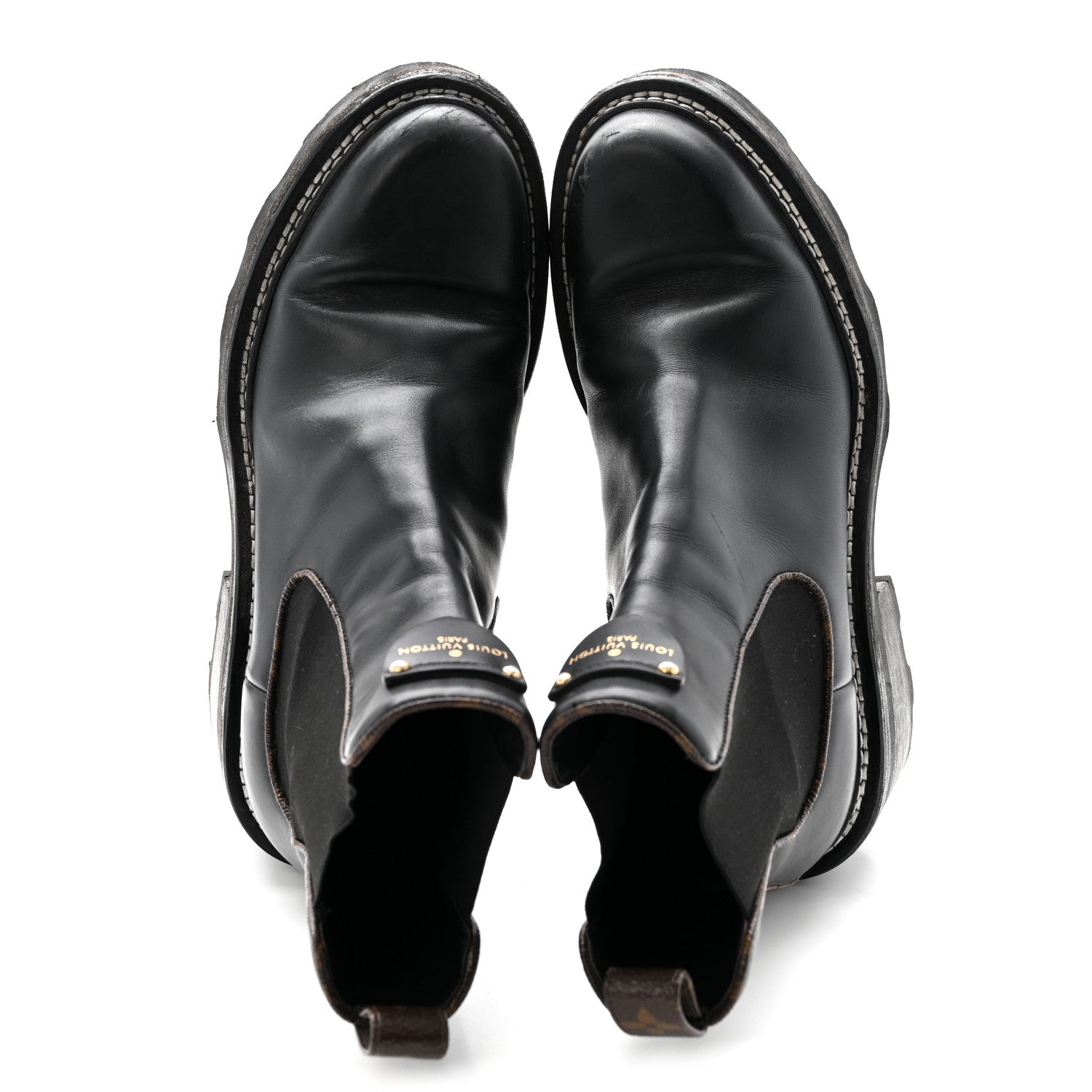 Calfskin Monogram Beaubourg Ankle Boots 38 Black