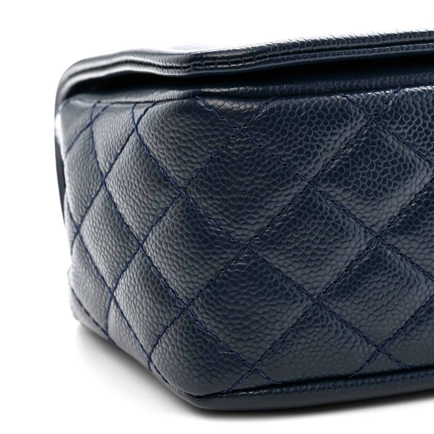 Caviar Medium Timeless CC Flap Navy Blue